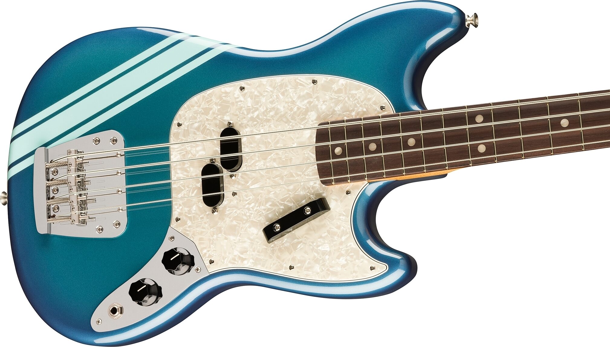 Fender Vintera II '70s Mustang Electric Bass (with Gig Bag), Competition Burgundy, Action Position Back