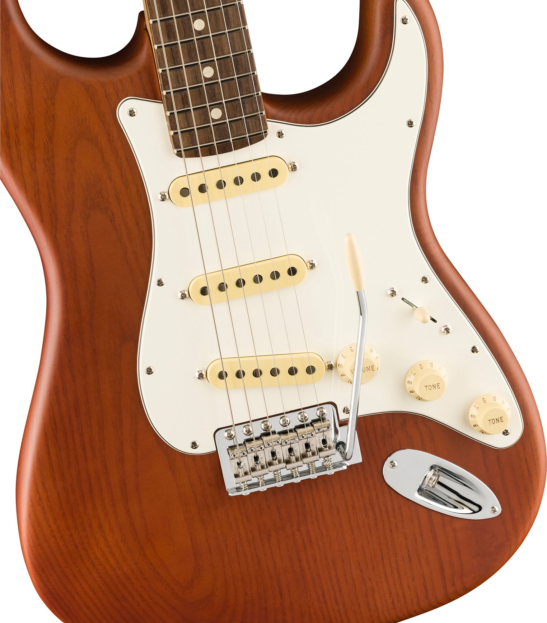 Fender Limited Edition American Performer Timber Stratocaster Electric Guitar, with Rosewood Fingerboard, Sassafras Mocha, Open Box (Very Good), Action Position Back