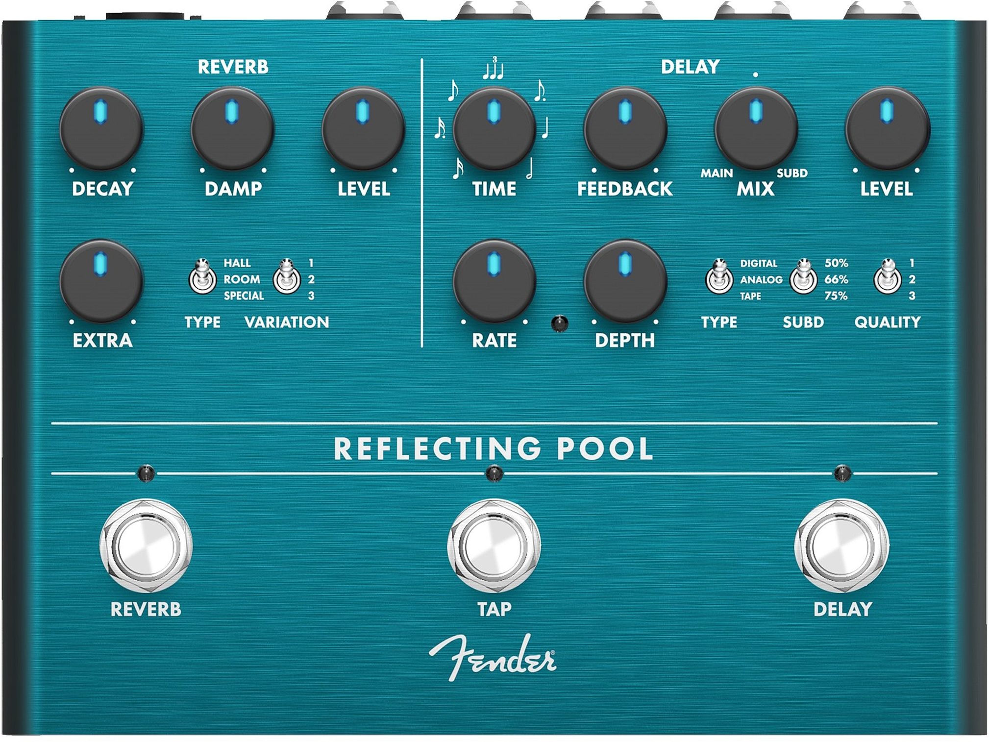 Fender Reflecting Pool Delay Reverb Effects Pedal | zZounds