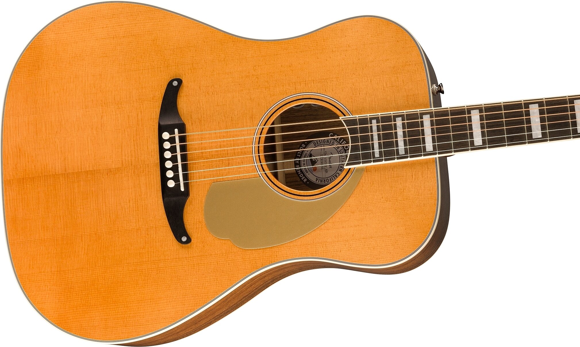 Fender King Vintage Acoustic-Electric Guitar (with Case), Aged Natural, Open Box (Very Good), Action Position Back