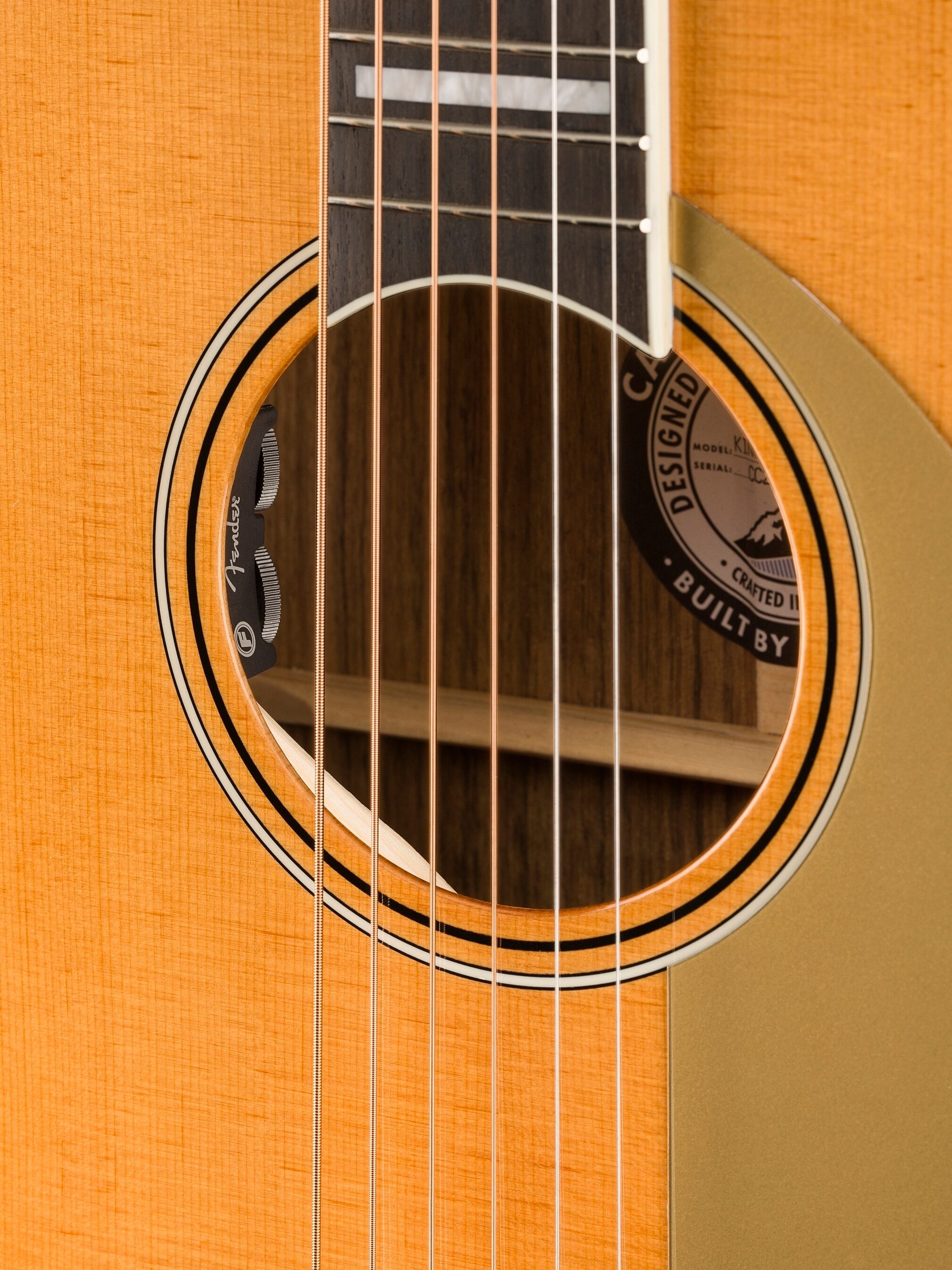Fender King Vintage Acoustic-Electric Guitar (with Case), Aged Natural, Open Box (Very Good), Action Position Back