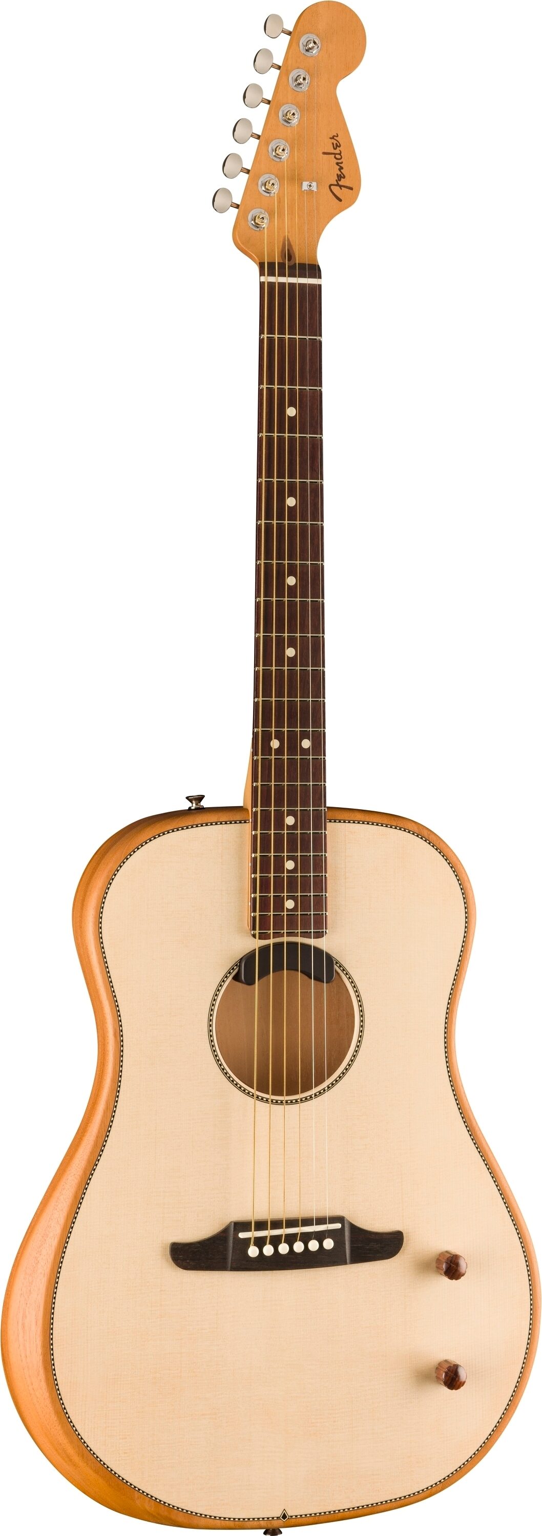 Fender Highway Dreadnought Acoustic-Electric Guitar (with Gig Bag), Natural, Action Position Back