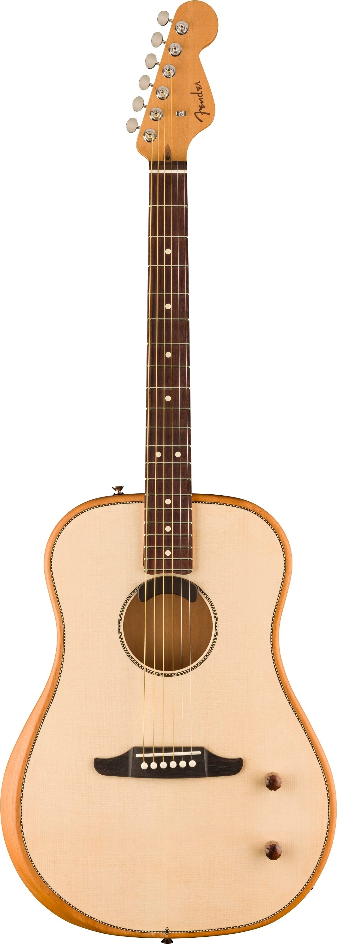 Fender Highway Dreadnought Acoustic-Electric Guitar (with Gig Bag), Natural, Action Position Back