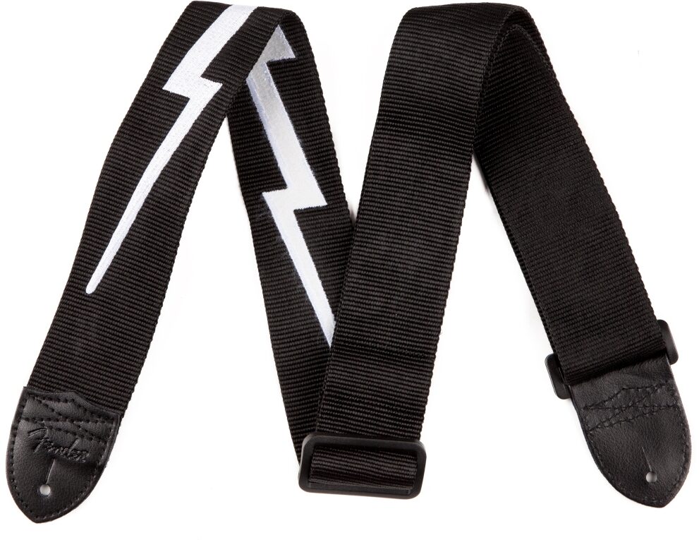 Fender Nylon Guitar Strap, Lightning Bolt, Action Position Back
