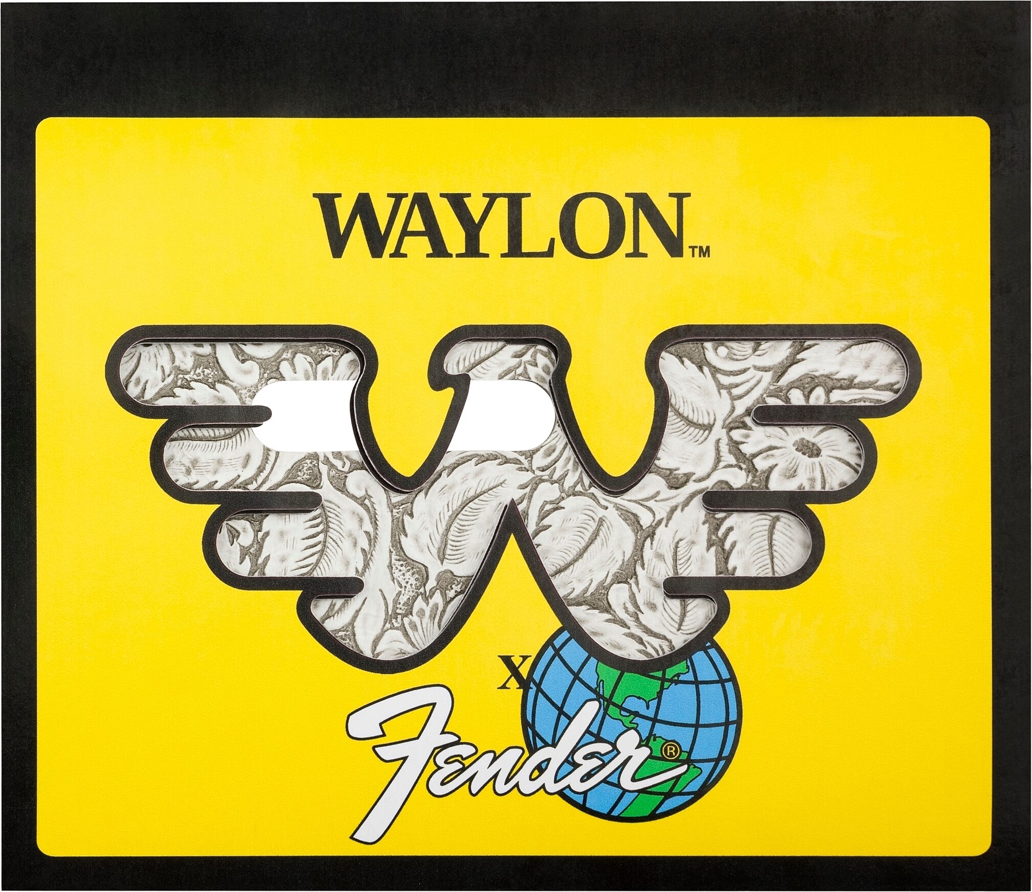 Fender Waylon Jennings Telecaster Leather Pickguard, White, Action Position Back