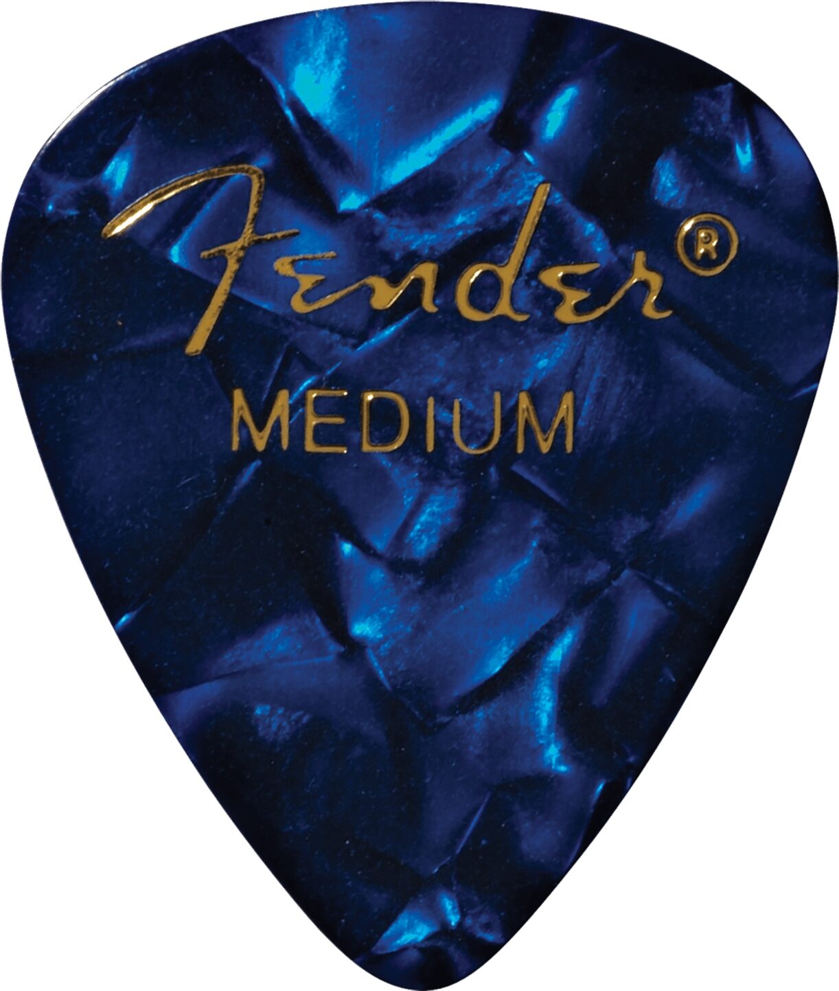 Fender 351 Premium Celluloid Pick (Medium, 12 Pack), Blue Moto, Action Position Front