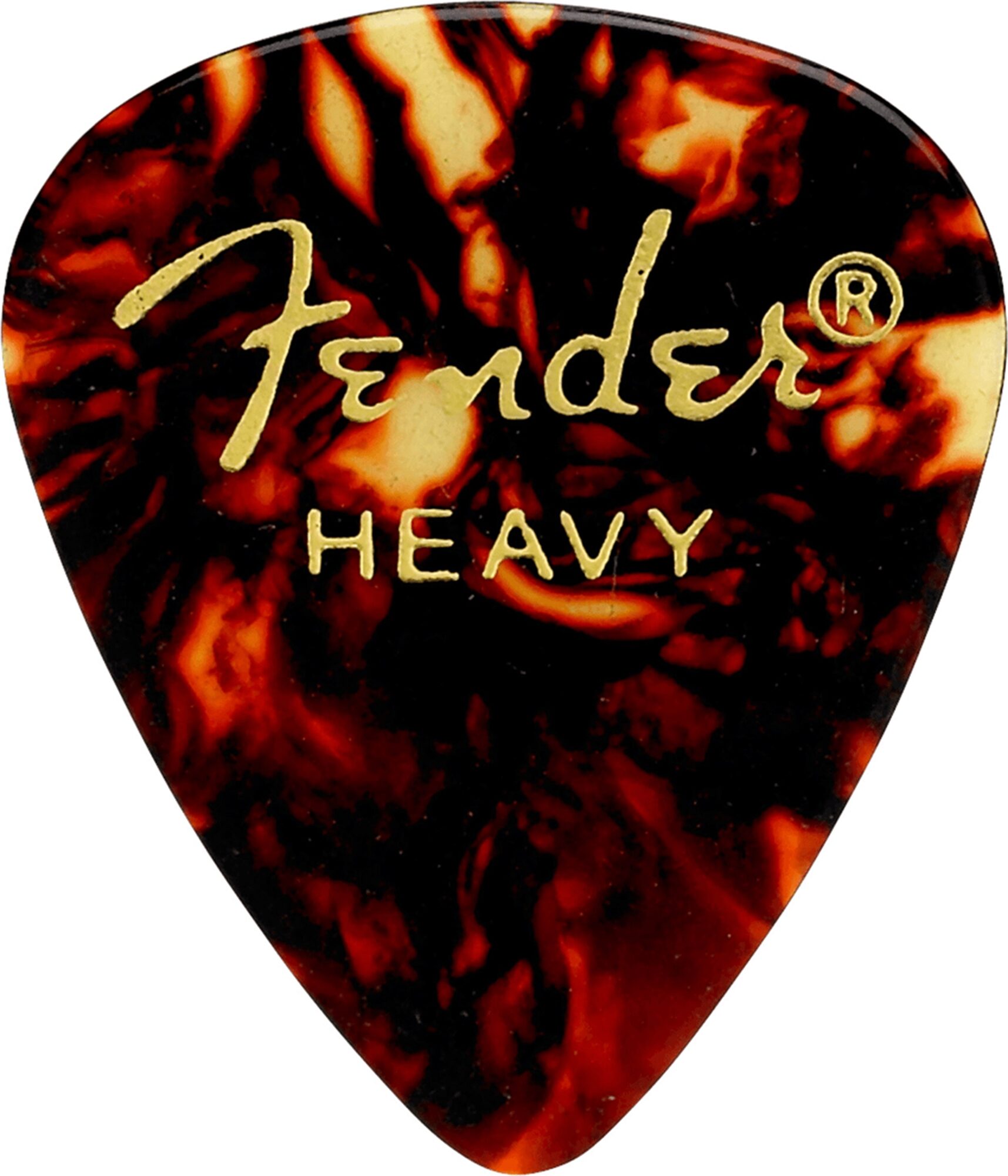 Fender 351 Premium Celluloid Pick (Medium, 12 Pack), Tortoise Shell, Heavy, Action Position Front