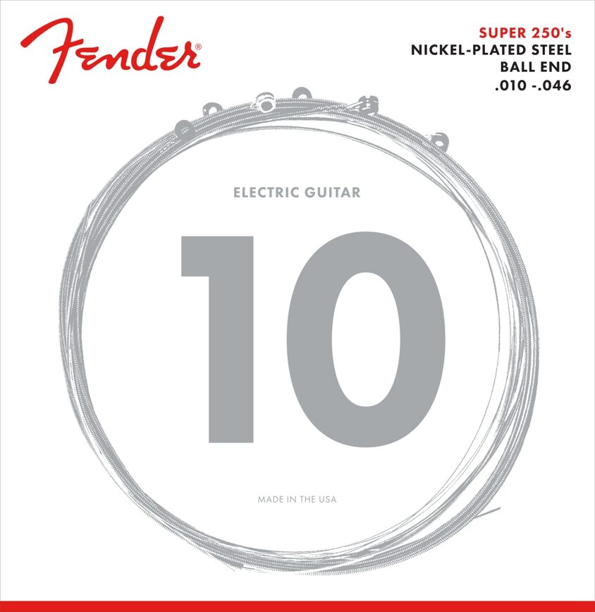 Fender Super 250s Electric Guitar Strings, 10-46, 250R, Action Position Back