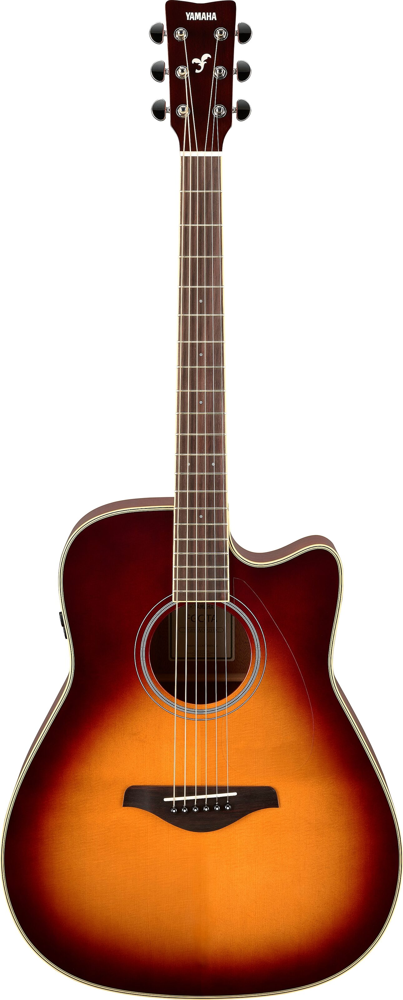 Yamaha FGC-TA Cutaway TransAcoustic Guitar, Sunburst, Action Position Back