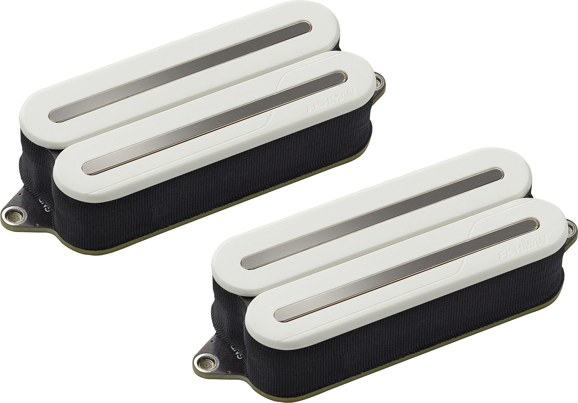 Fishman Fluence Modern Open-Core HB-7 Humbucker 7-String Electric Guitar Pickup Set, White with Black Nickel Blades, Action Position Back