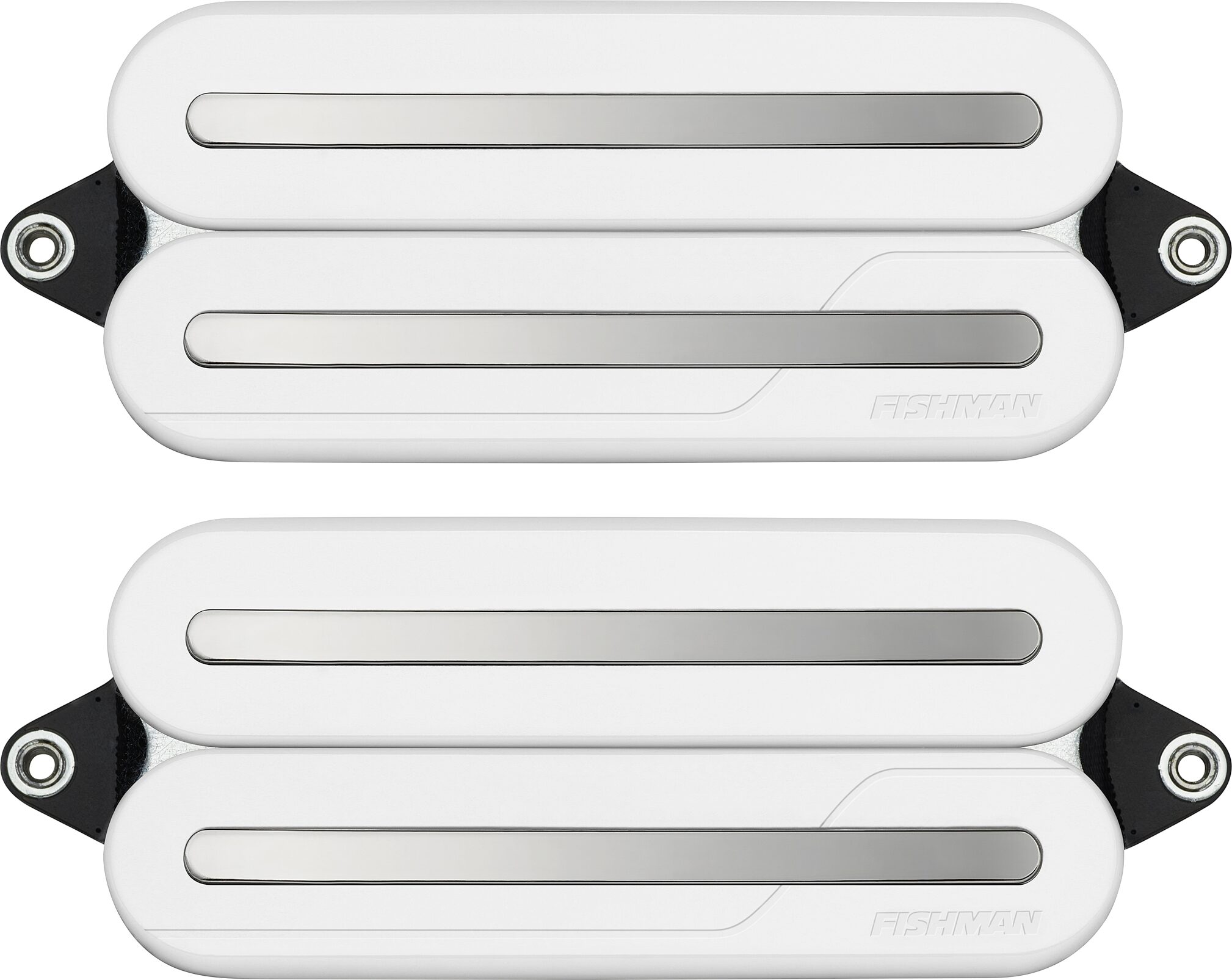Fishman Fluence Modern Open-Core HB-7 Humbucker 7-String Electric Guitar Pickup Set, White with Black Nickel Blades, Action Position Back