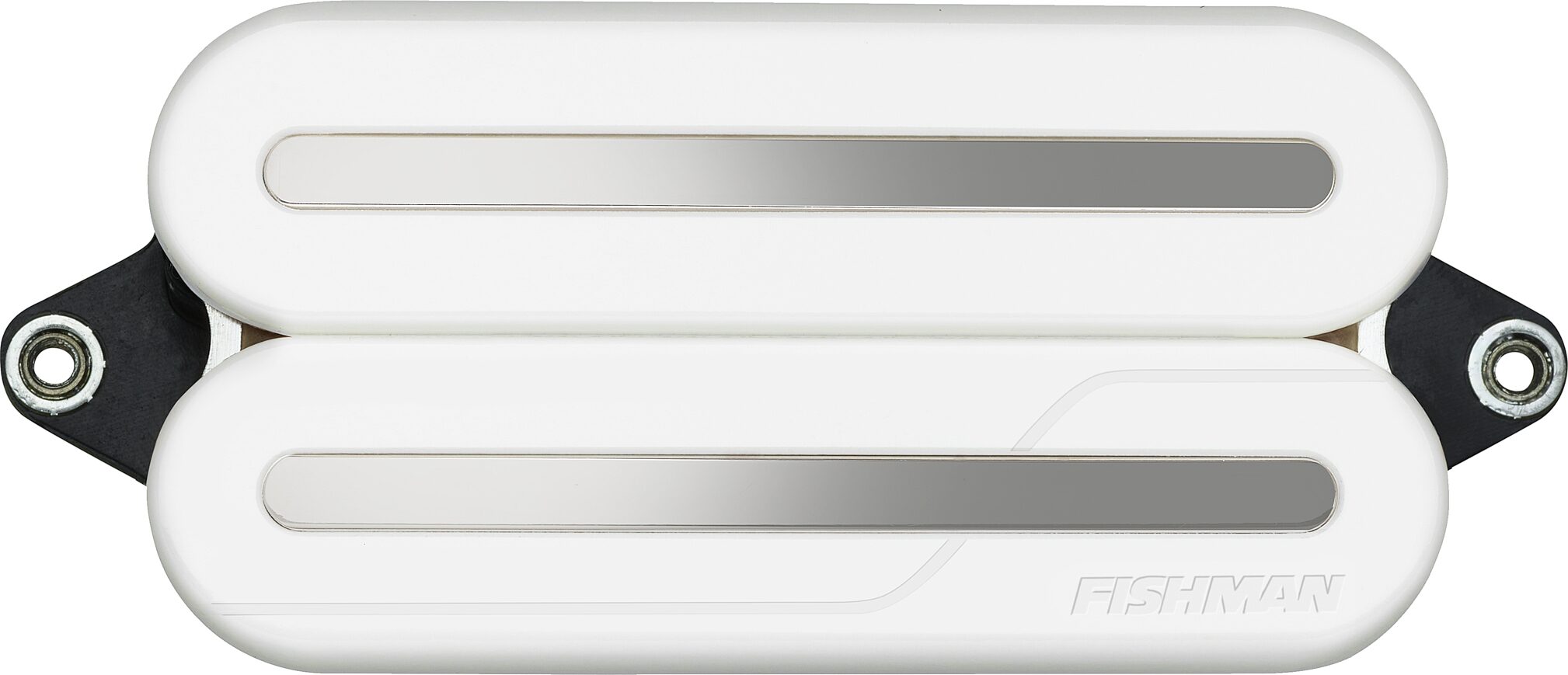 Fishman Fluence Modern Open-Core HB-6 Ceramic Humbucker Electric Guitar Pickup, White with Black Nickel Blades, Action Position Back
