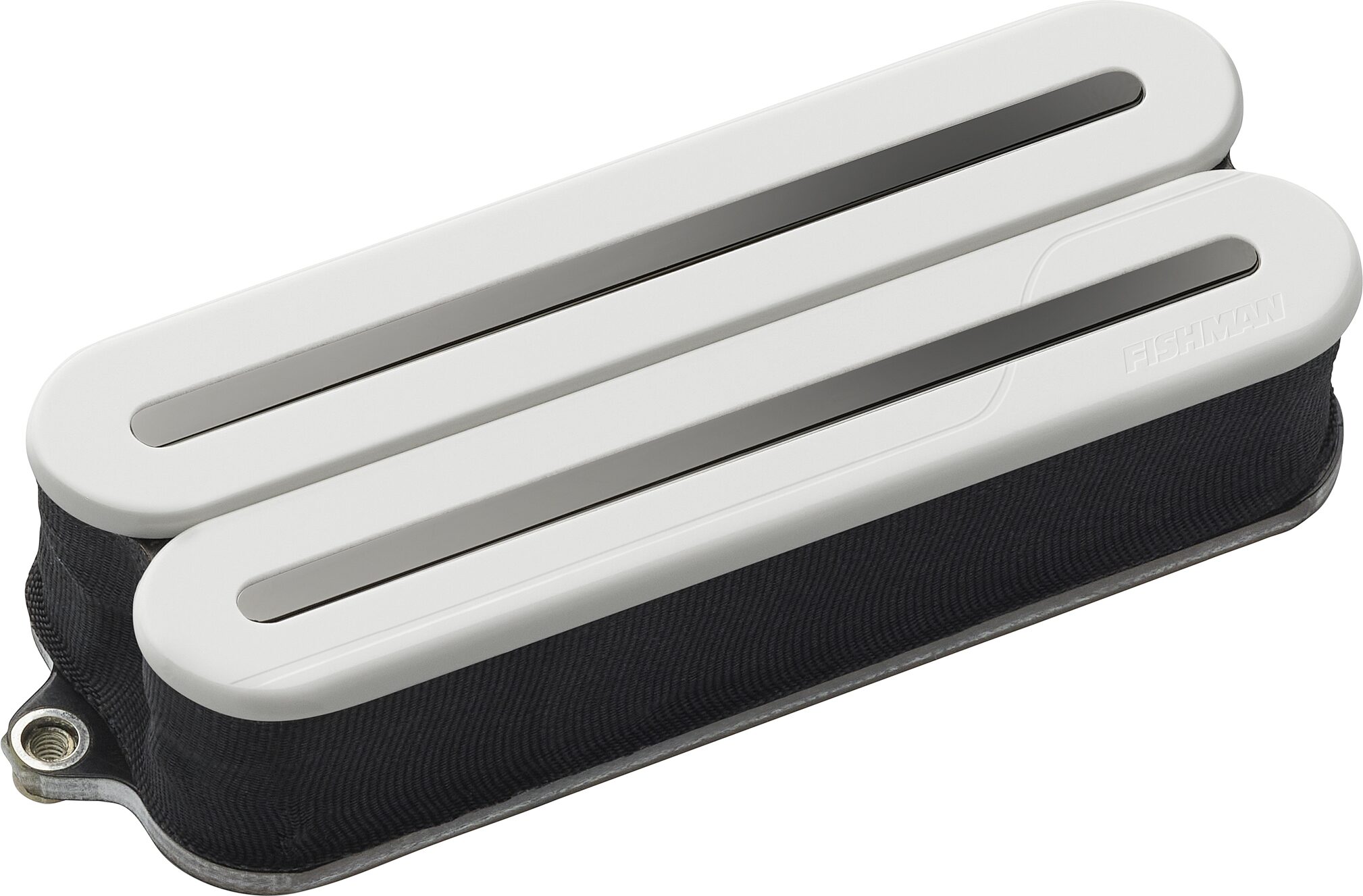 Fishman Fluence Modern Open-Core Ceramic Humbucker 8-String Pickup, White with Black Nickel Blades, Action Position Back