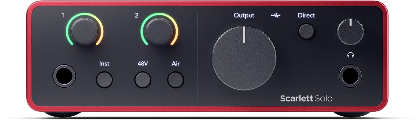 Focusrite Scarlett Solo Gen 4 USB Audio Interface, New, Action Position Back