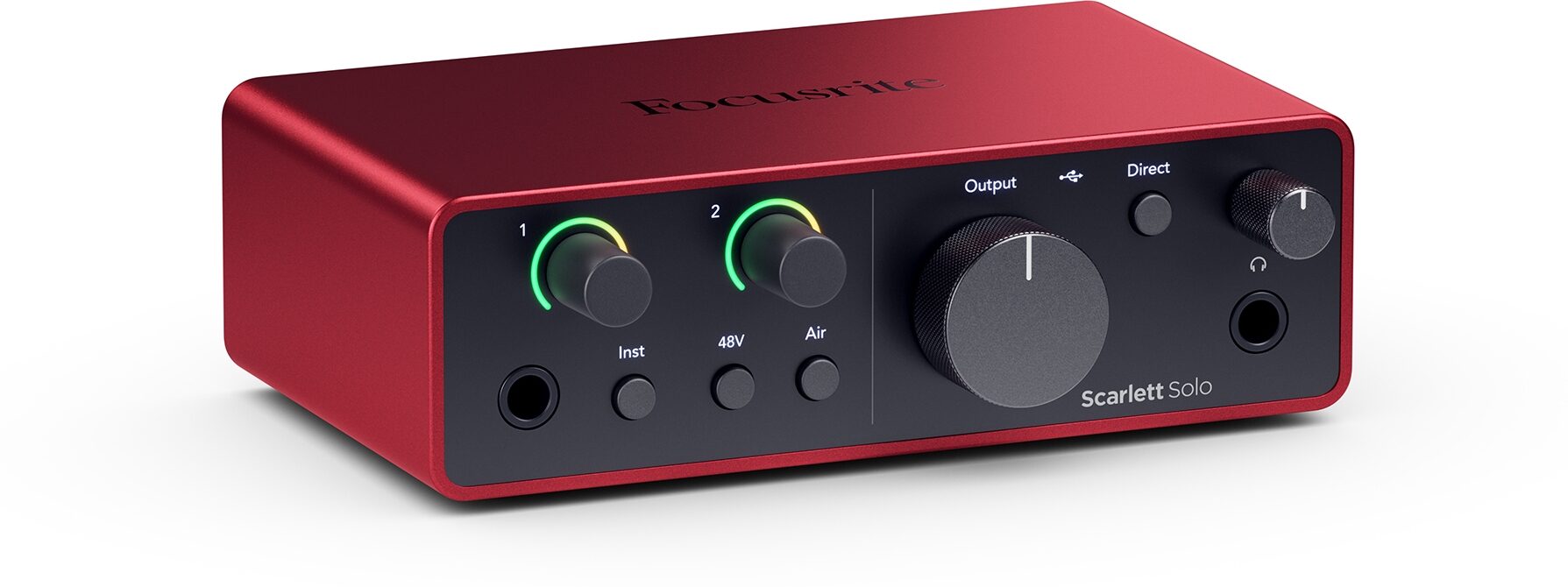 Focusrite Scarlett Solo Gen 4 USB Audio Interface, New, Action Position Back