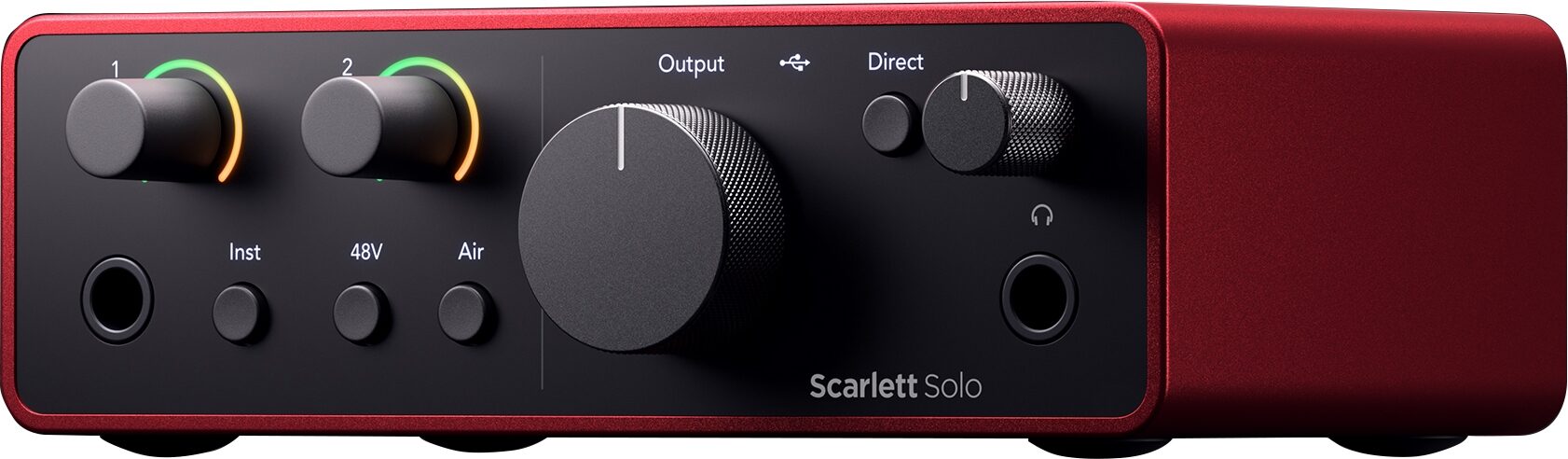 Focusrite Scarlett Solo Gen 4 USB Audio Interface, New, Action Position Back