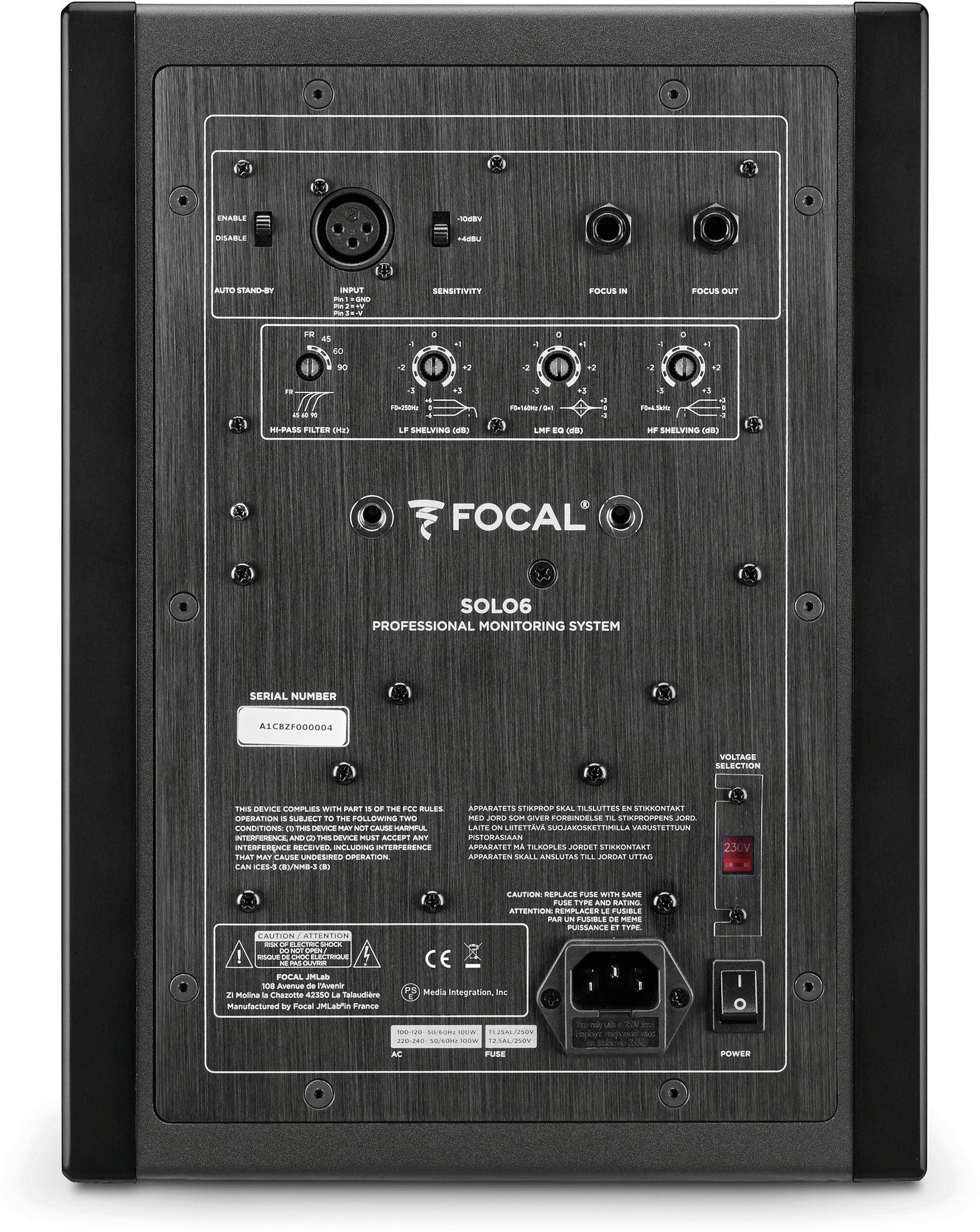 Focal Solo6 Powered Studio Monitor, Black, Action Position Back