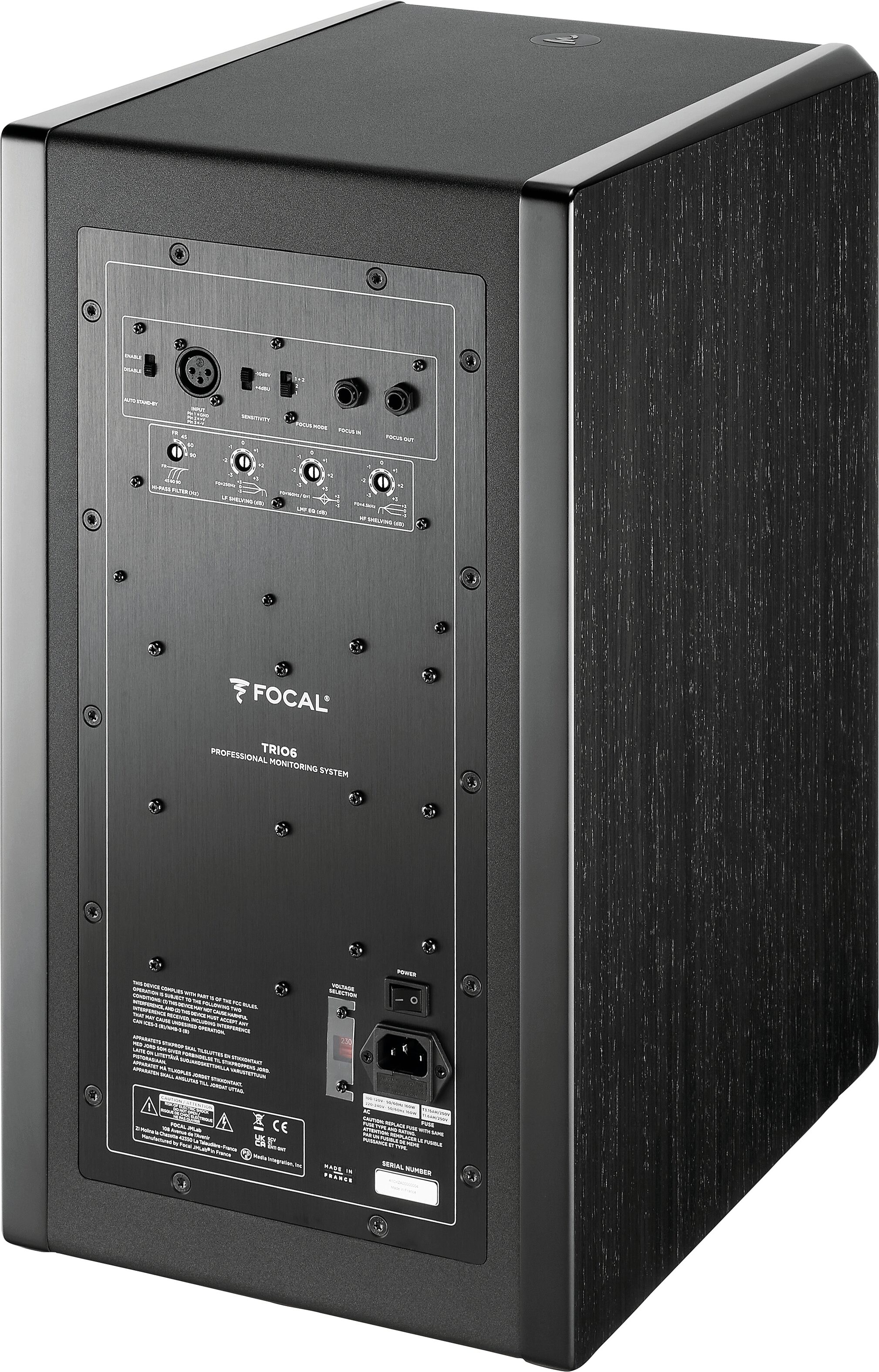 Focal Trio6 3-Way Powered Studio Monitor, Black, Action Position Back