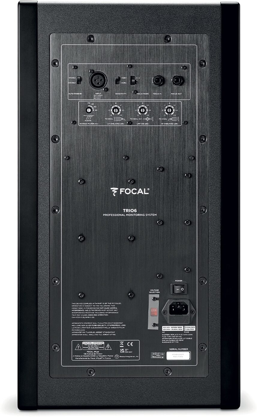 Focal Trio6 3-Way Powered Studio Monitor, Black, Action Position Back
