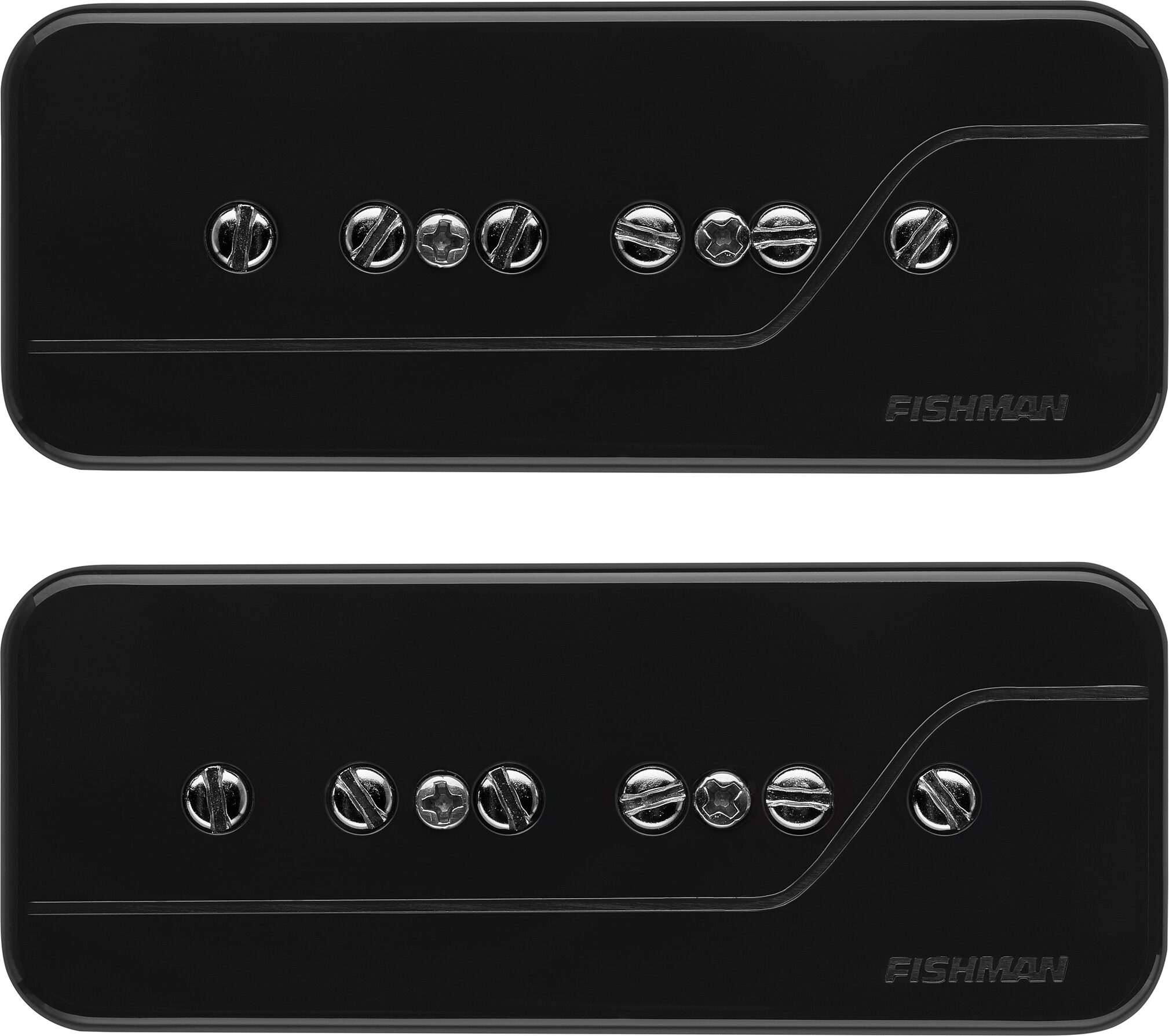 Fishman Fluence P90 Classic Electric Guitar Pickup Set, Black, Action Position Back