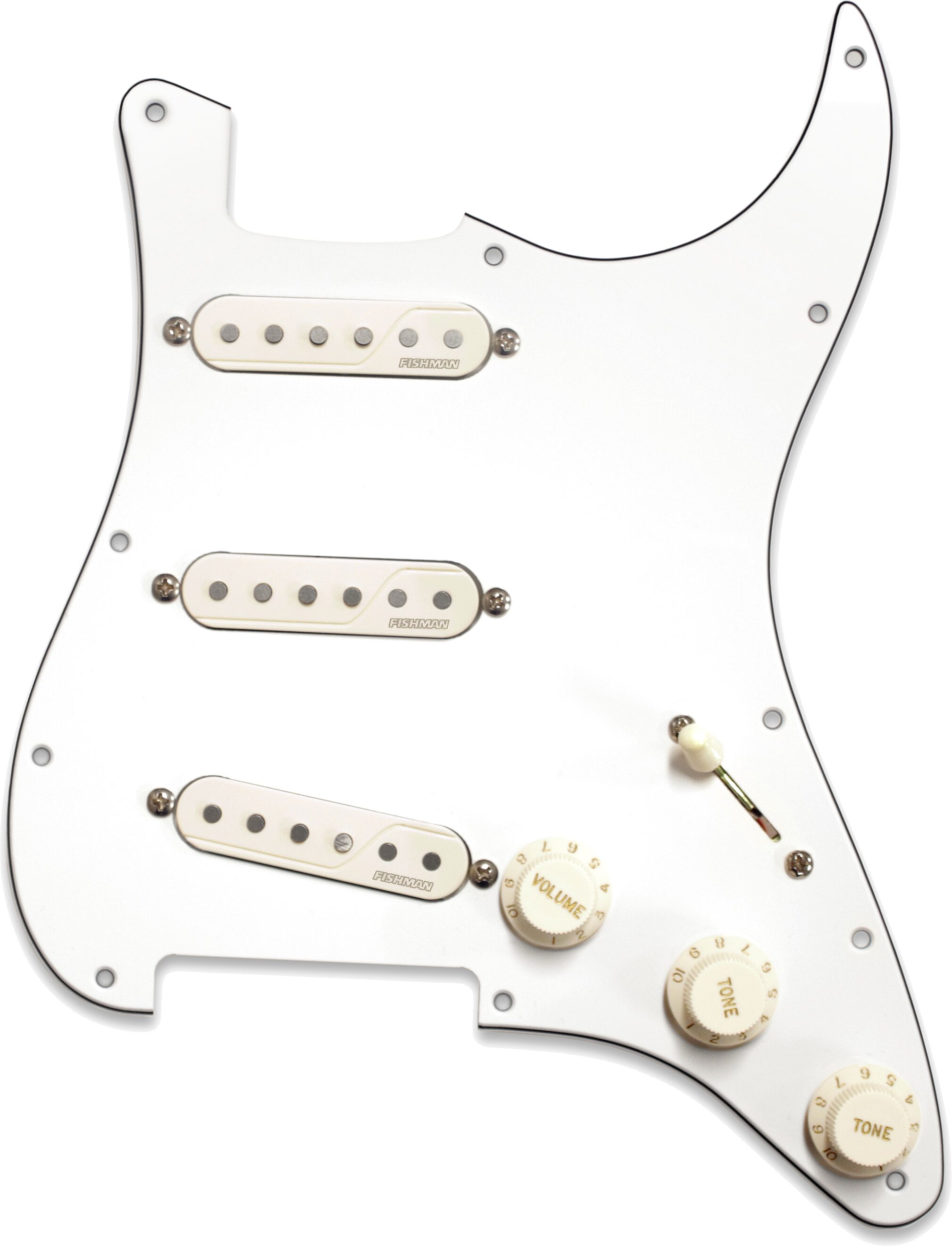 Fishman Fluence Greg Koch Loaded Pickguard for Stratocaster, White, Open Box (Like New), Action Position Front