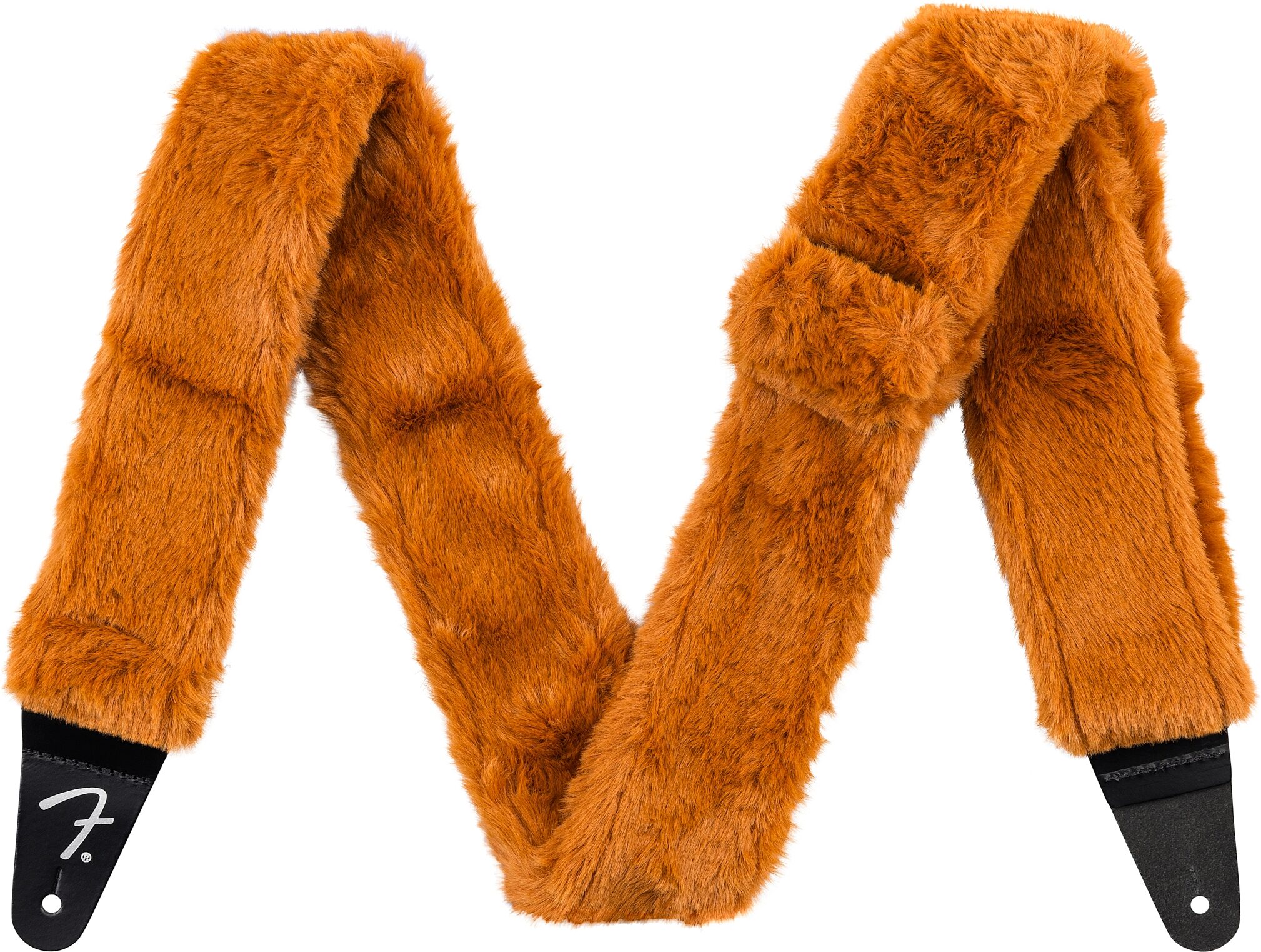 Fender Poodle Plush Strap, Rust, Action Position Back