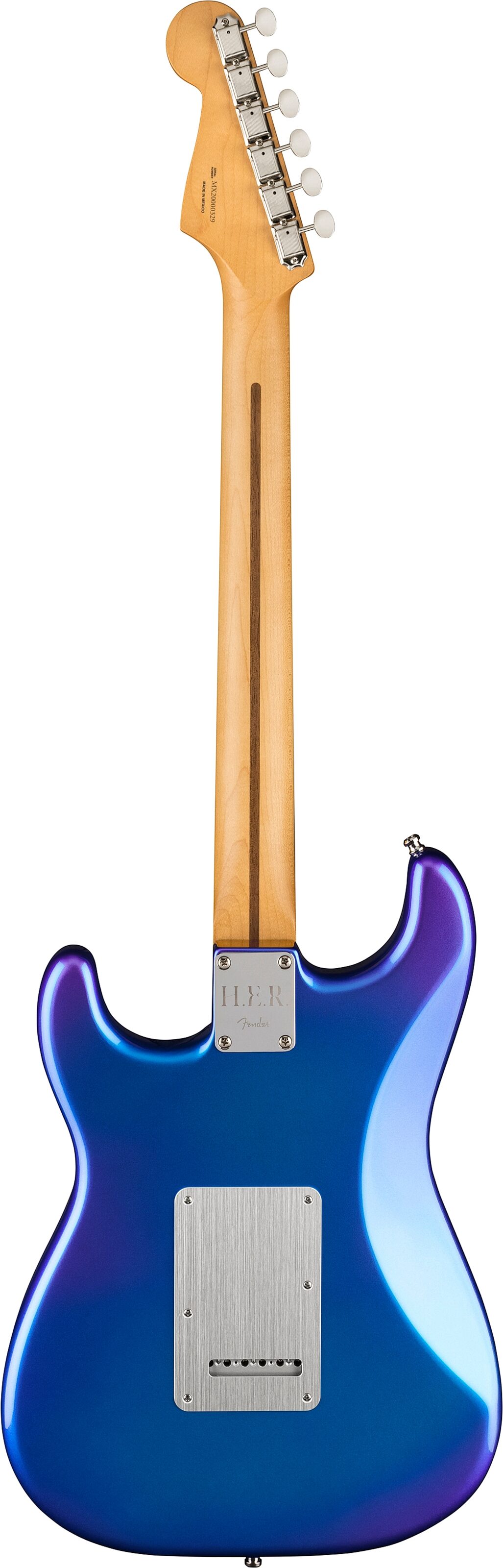 Fender H.E.R. Stratocaster Electric Guitar (with Gig Bag), Action Position Back