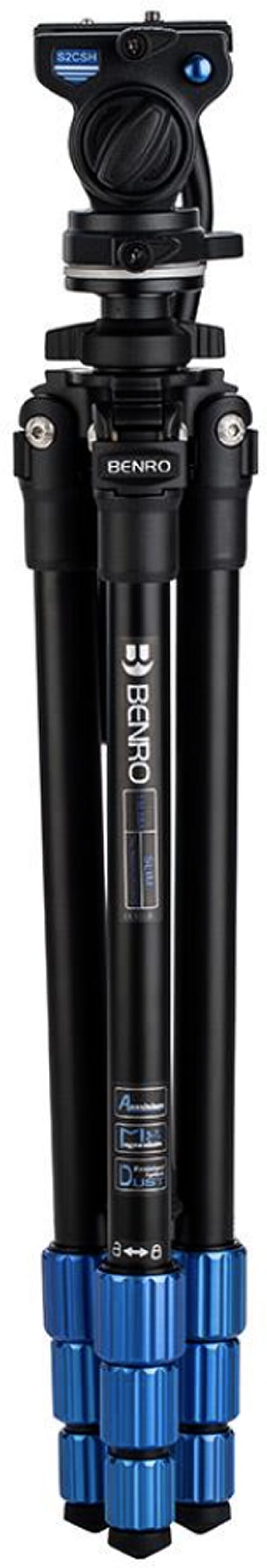 Benro TSL08AS2CSH Slim Video Aluminum Tripod, Action Position Back