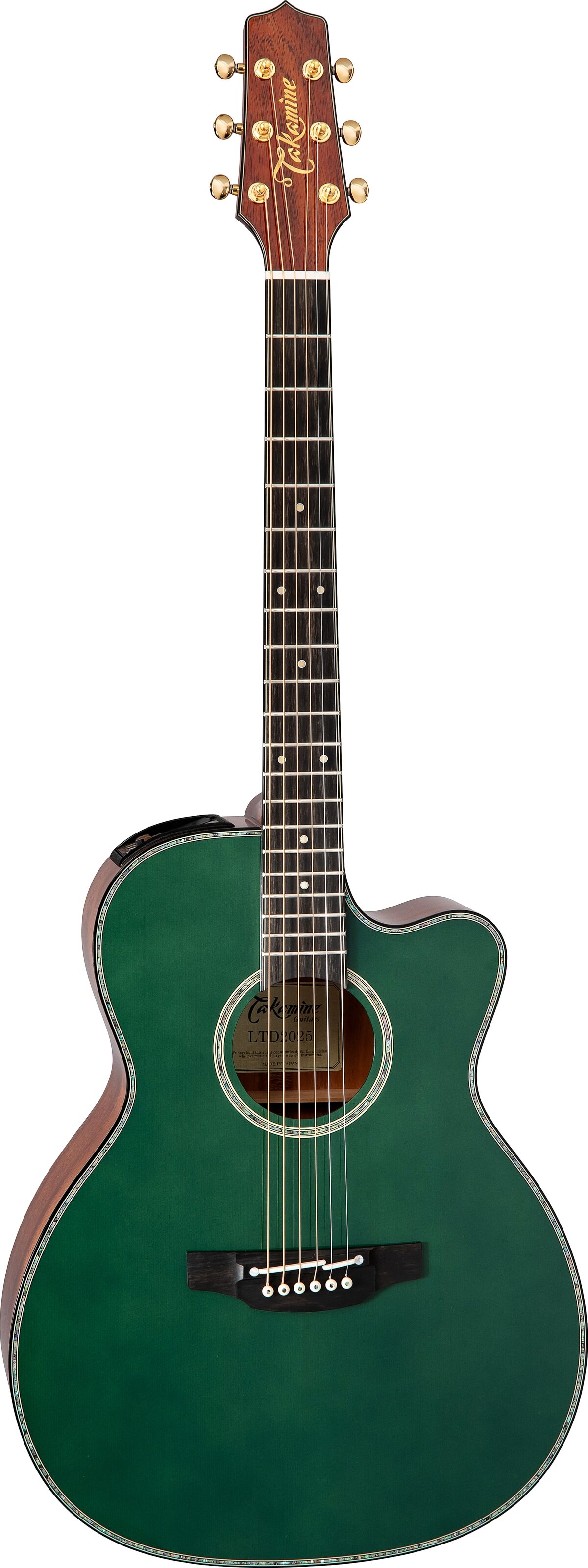 Takamine LTD2025 Limited Edition Acoustic-Electric Guitar (with Case), Evergreen, Action Position Back