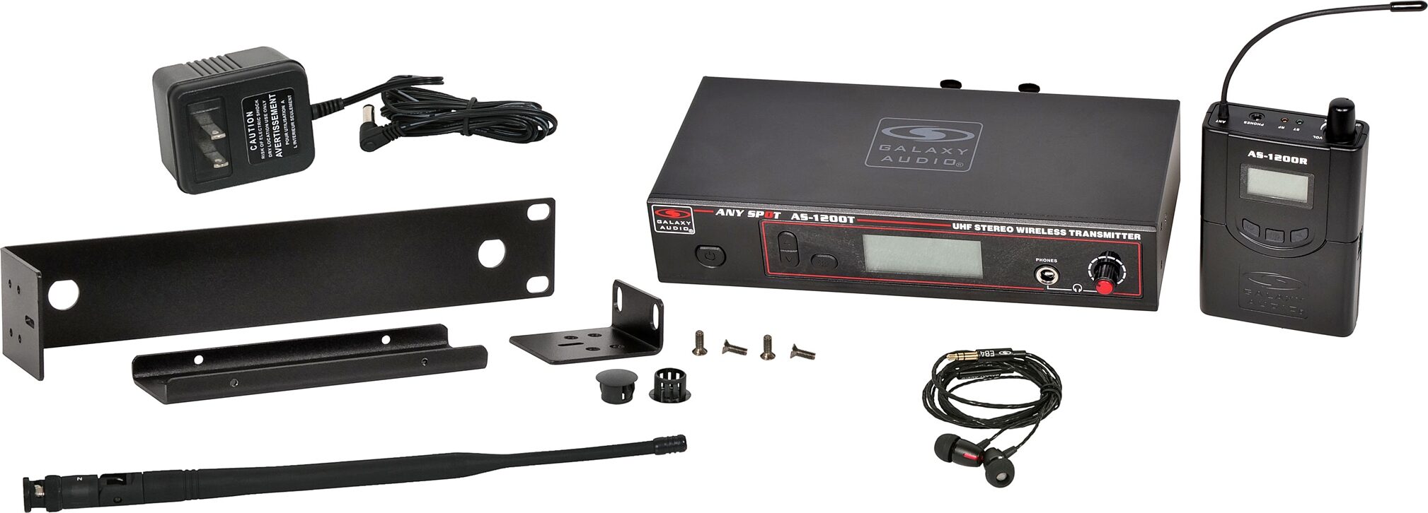 Galaxy Audio AS-1200 Any Spot Wireless In-Ear Monitor System with EB4 Earbuds, Action Position Back