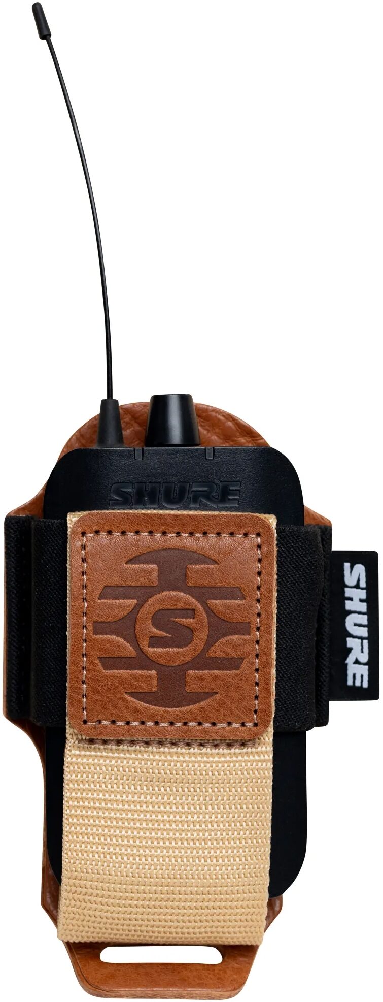 Shure by Gator Wireless Bodypack Transmitter Pouch, Tan, Action Position Back