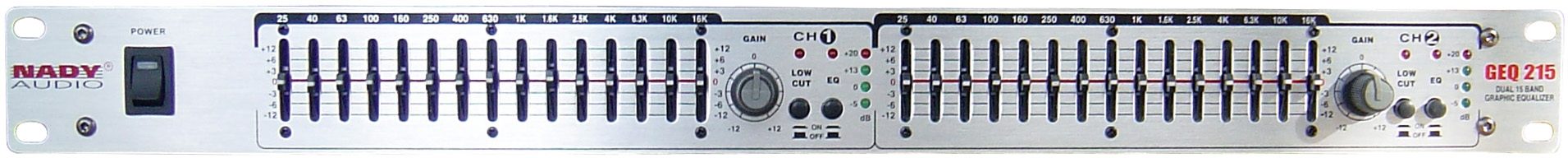 Nady GEQ215 Dual 15-Band Graphic Equalizer, Main
