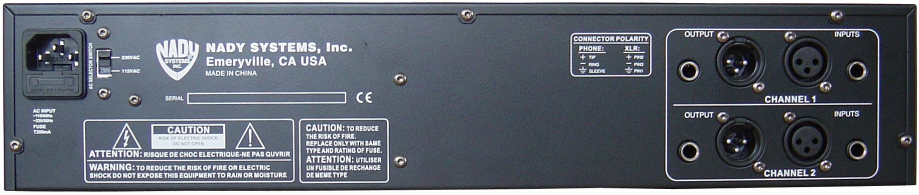 Nady GEQ231 Dual 31-Band Graphic Equalizer, Rear