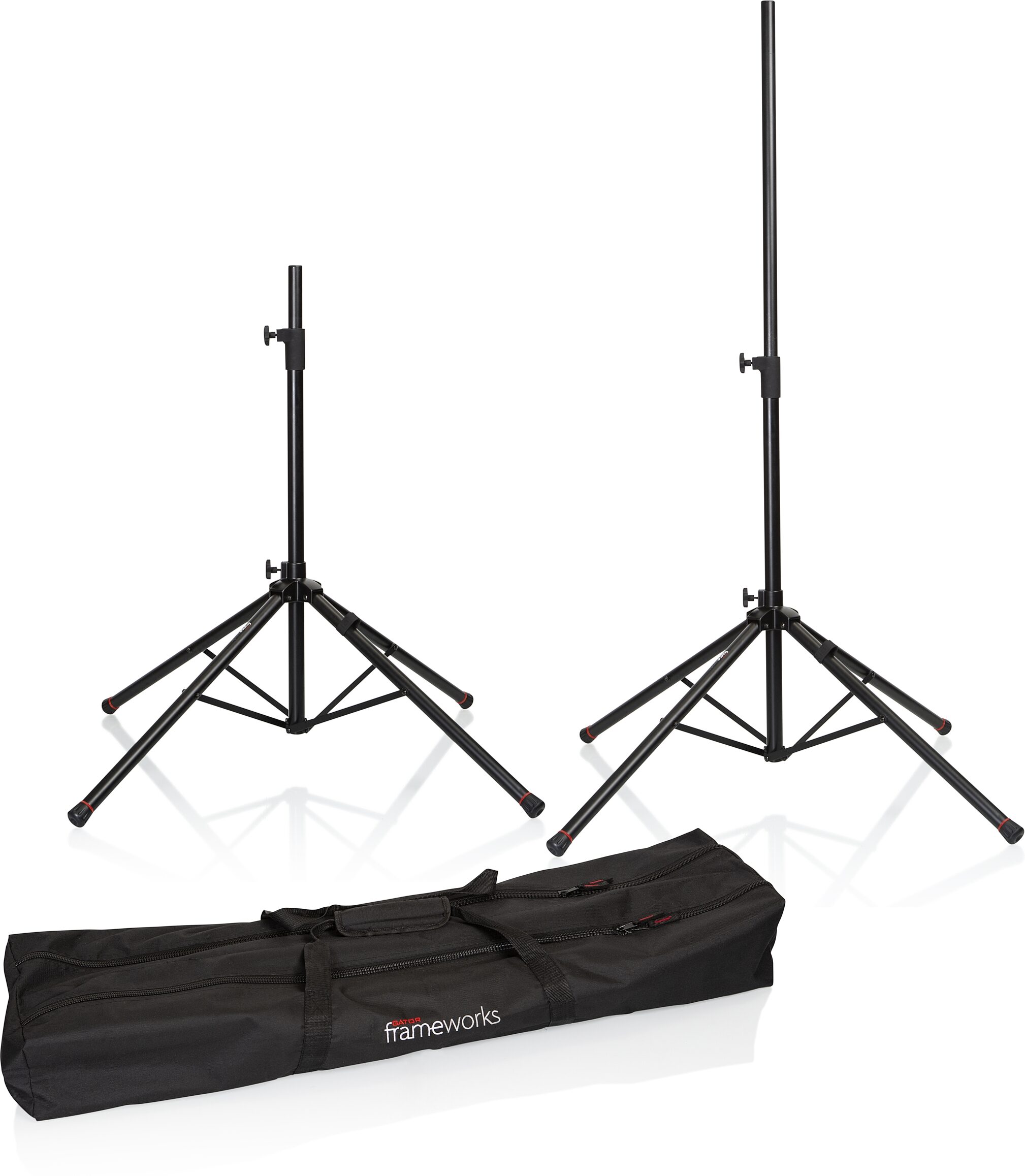 Gator GFW-SPK-4000SET Speaker Stands with Bag, Action Position Front