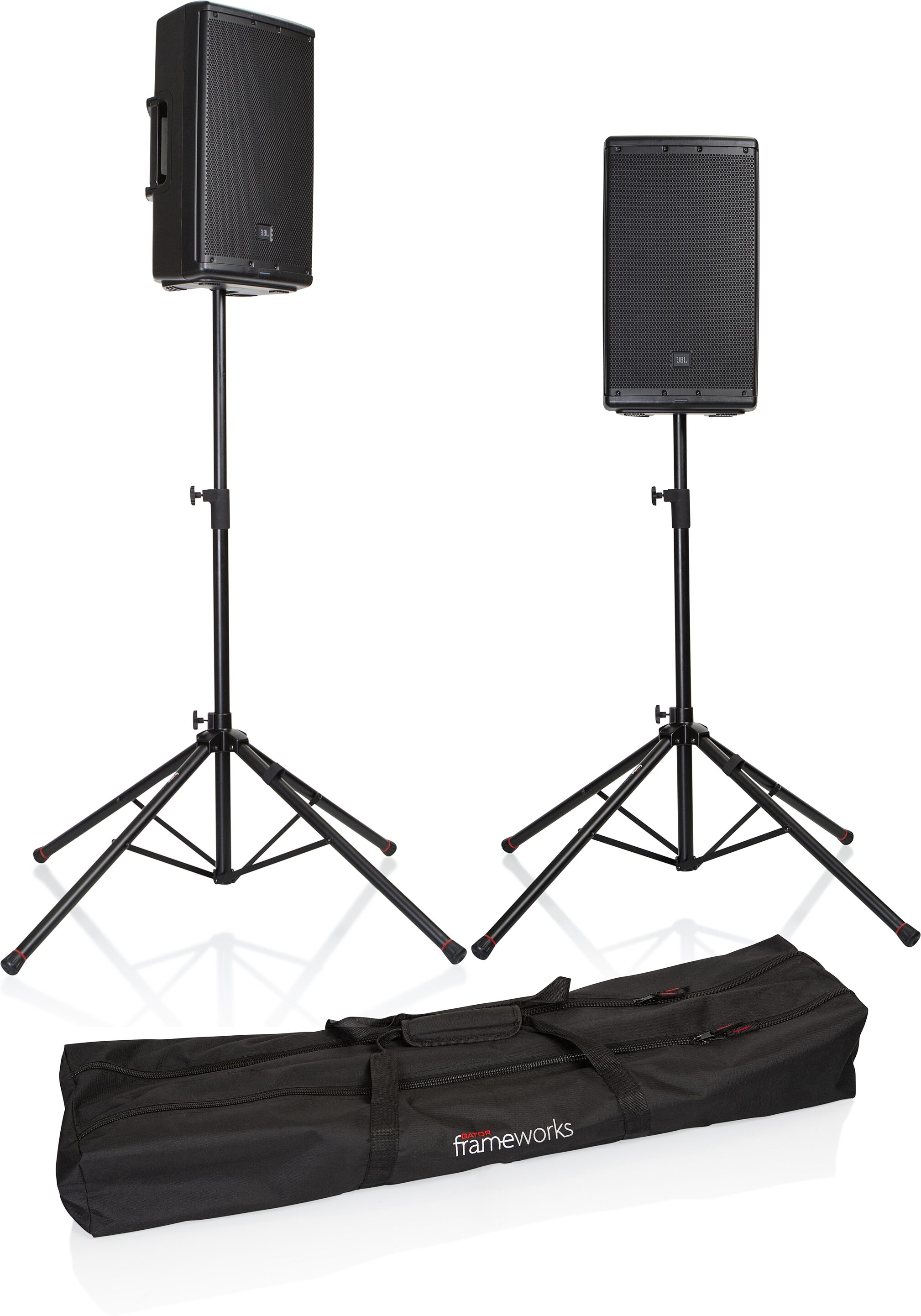 Gator GFW-SPK-4000SET Speaker Stands with Bag, Action Position Front