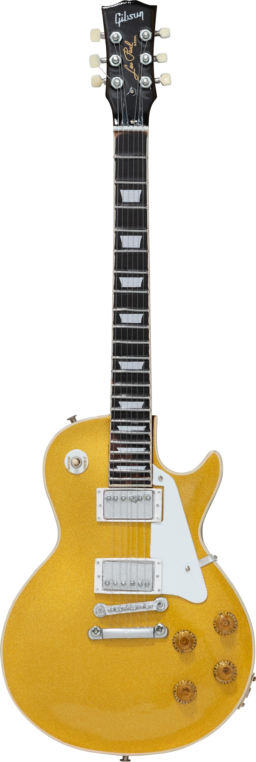 Gibson Axe Heaven Mini Replica Guitars, Les Paul Gold Top, Action Position Front