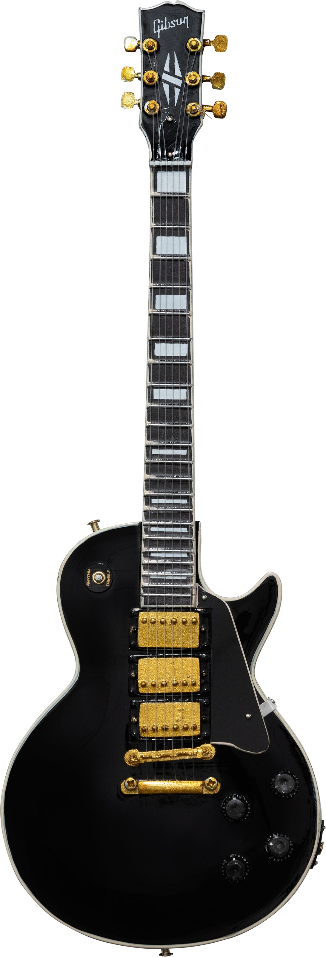 Gibson Axe Heaven Mini Replica Guitars, Les Paul Custom Ebony, Action Position Front