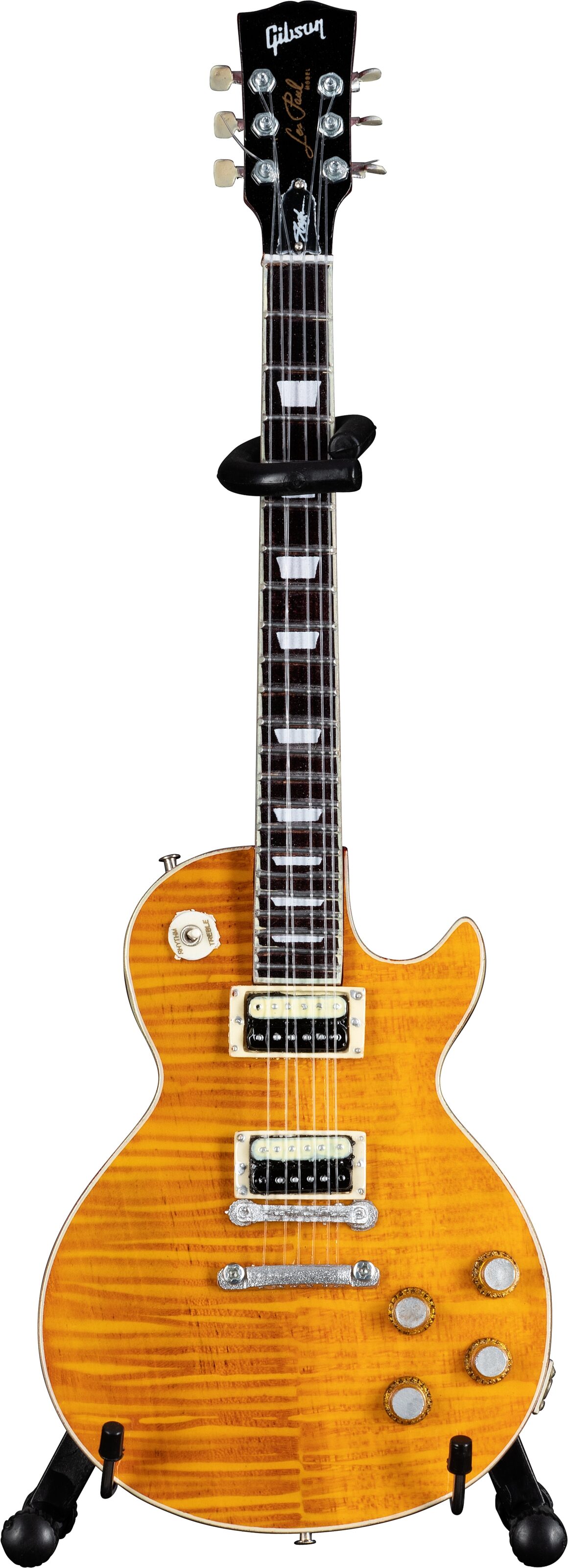 Gibson Axe Heaven Mini Replica Guitars, Slash Les Paul Standard Amber, Action Position Back