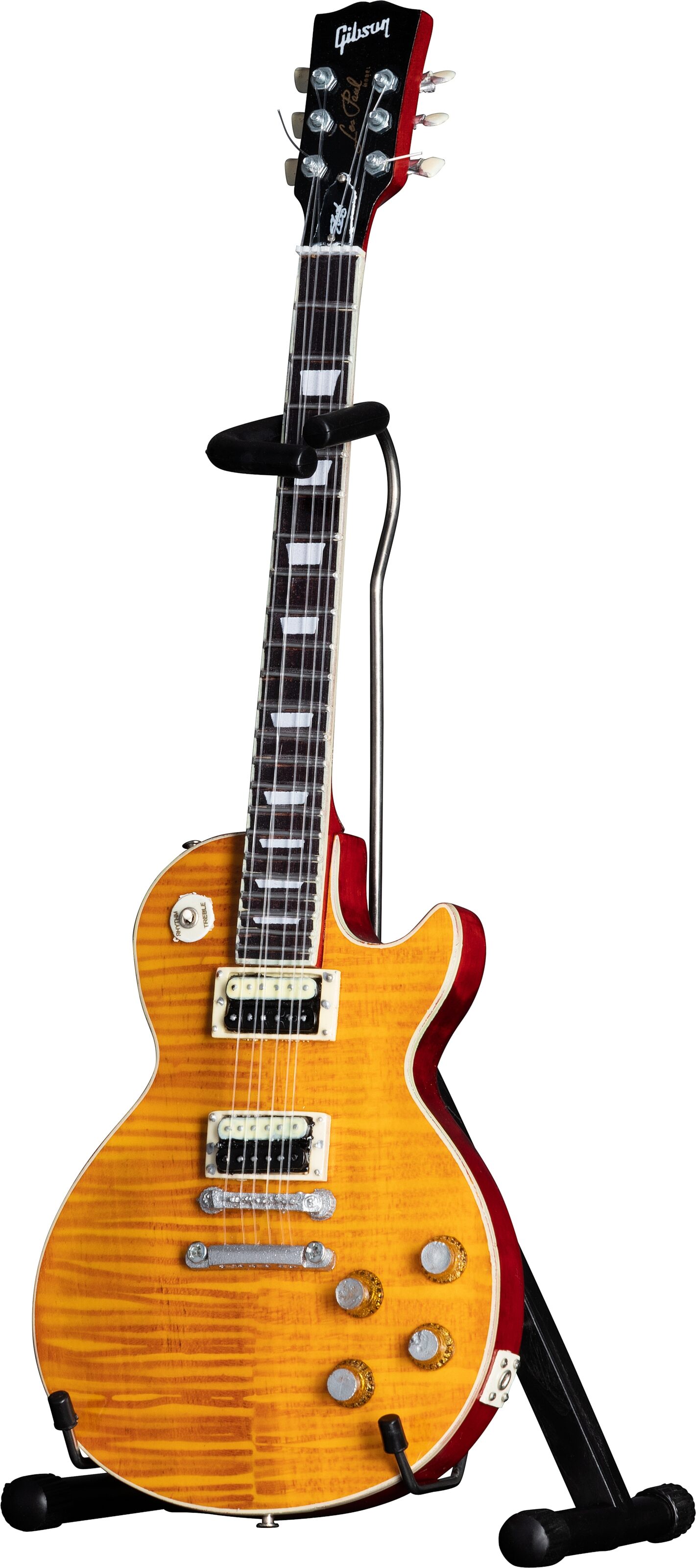 Gibson Axe Heaven Mini Replica Guitars, Slash Les Paul Standard Amber, Action Position Back