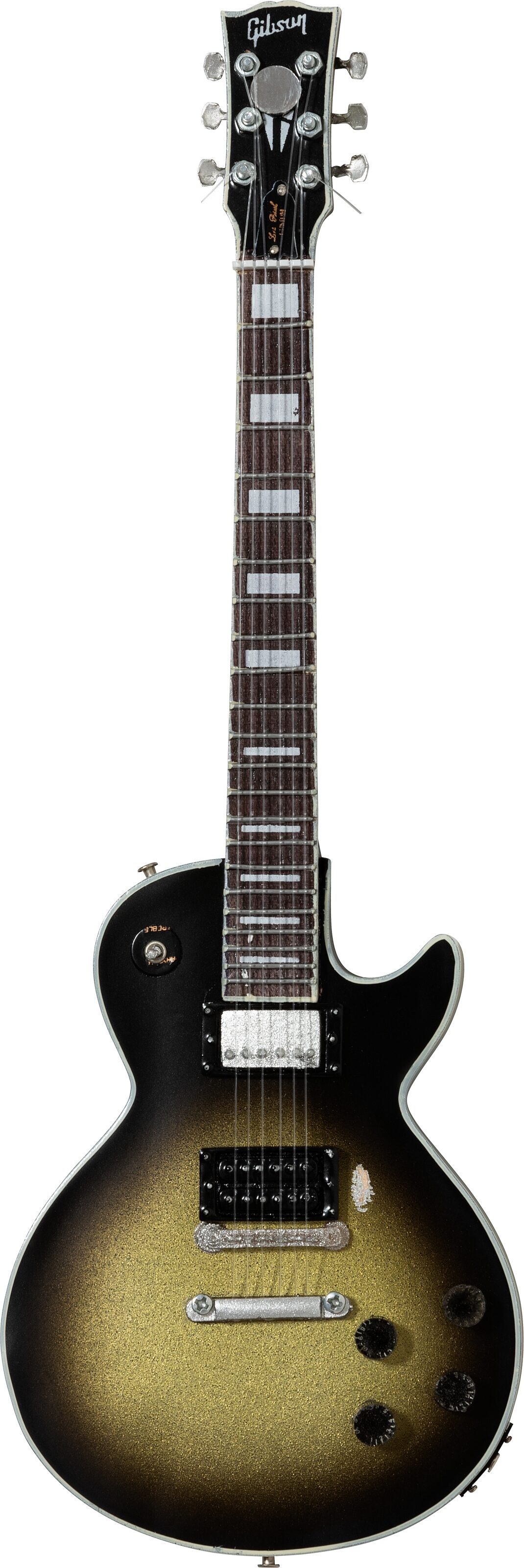 Gibson Axe Heaven Mini Replica Guitars, Adam Jones Silverburst Les Paul Custom, Action Position Front