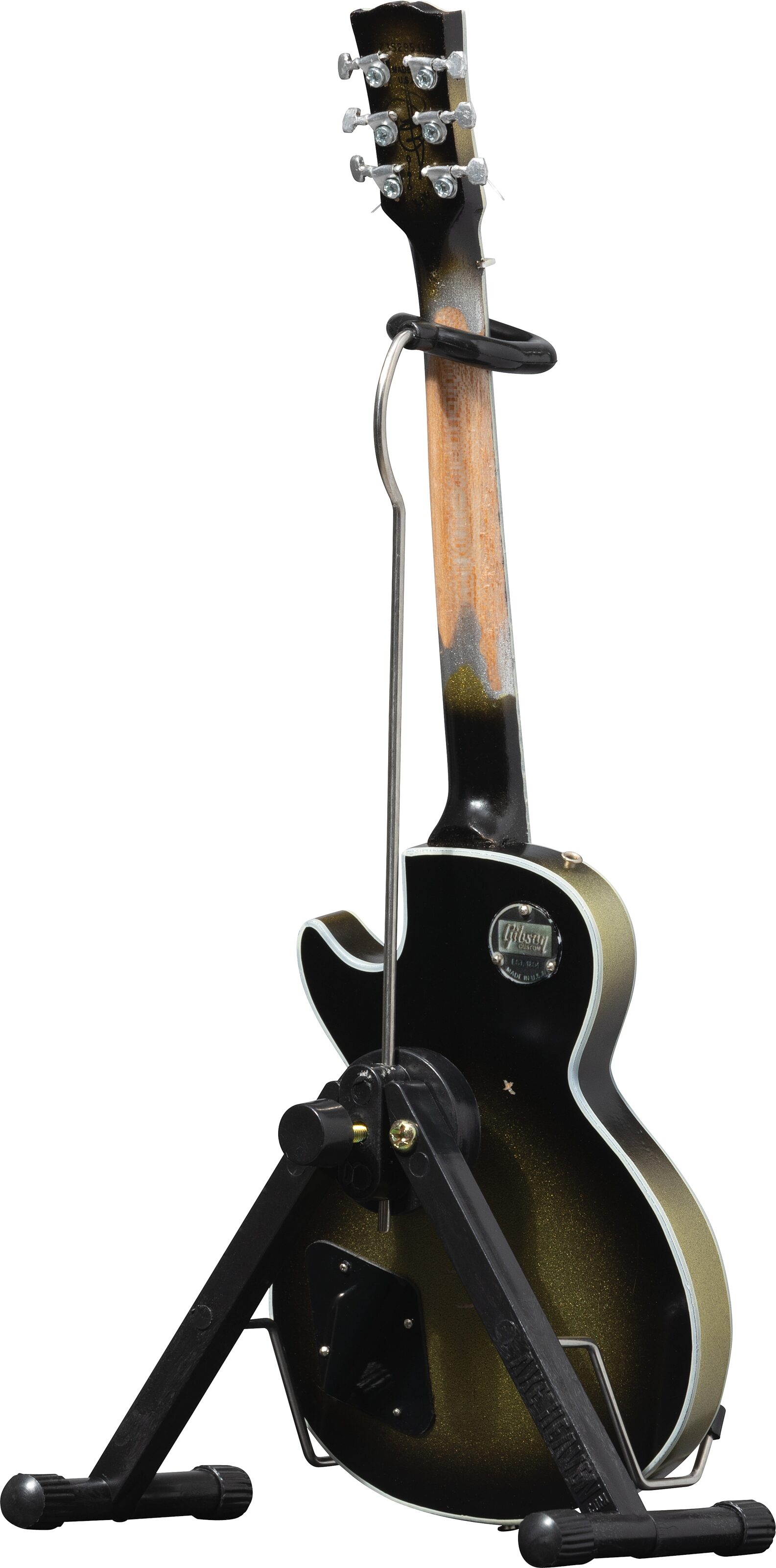Gibson Axe Heaven Mini Replica Guitars, Adam Jones Silverburst Les Paul Custom, Action Position Back