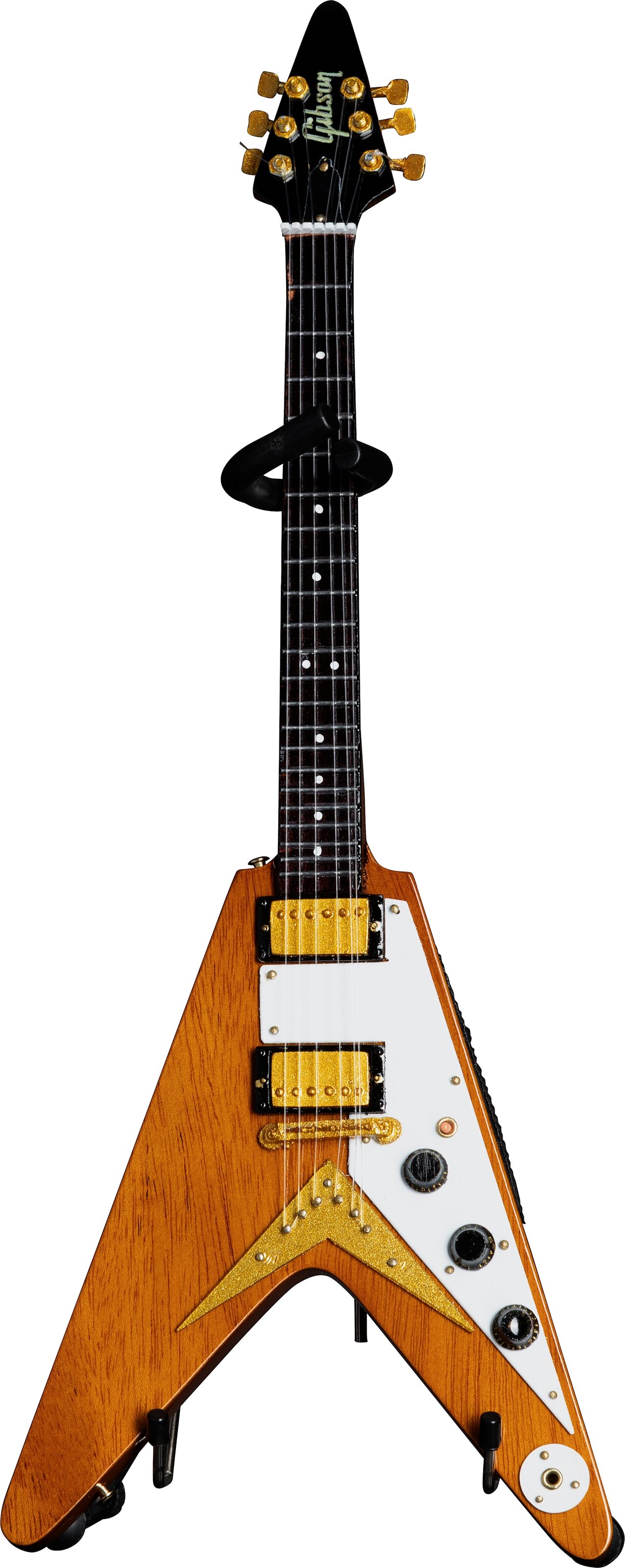 Gibson Axe Heaven Mini Replica Guitars, '58 Korina Flying V, Action Position Front