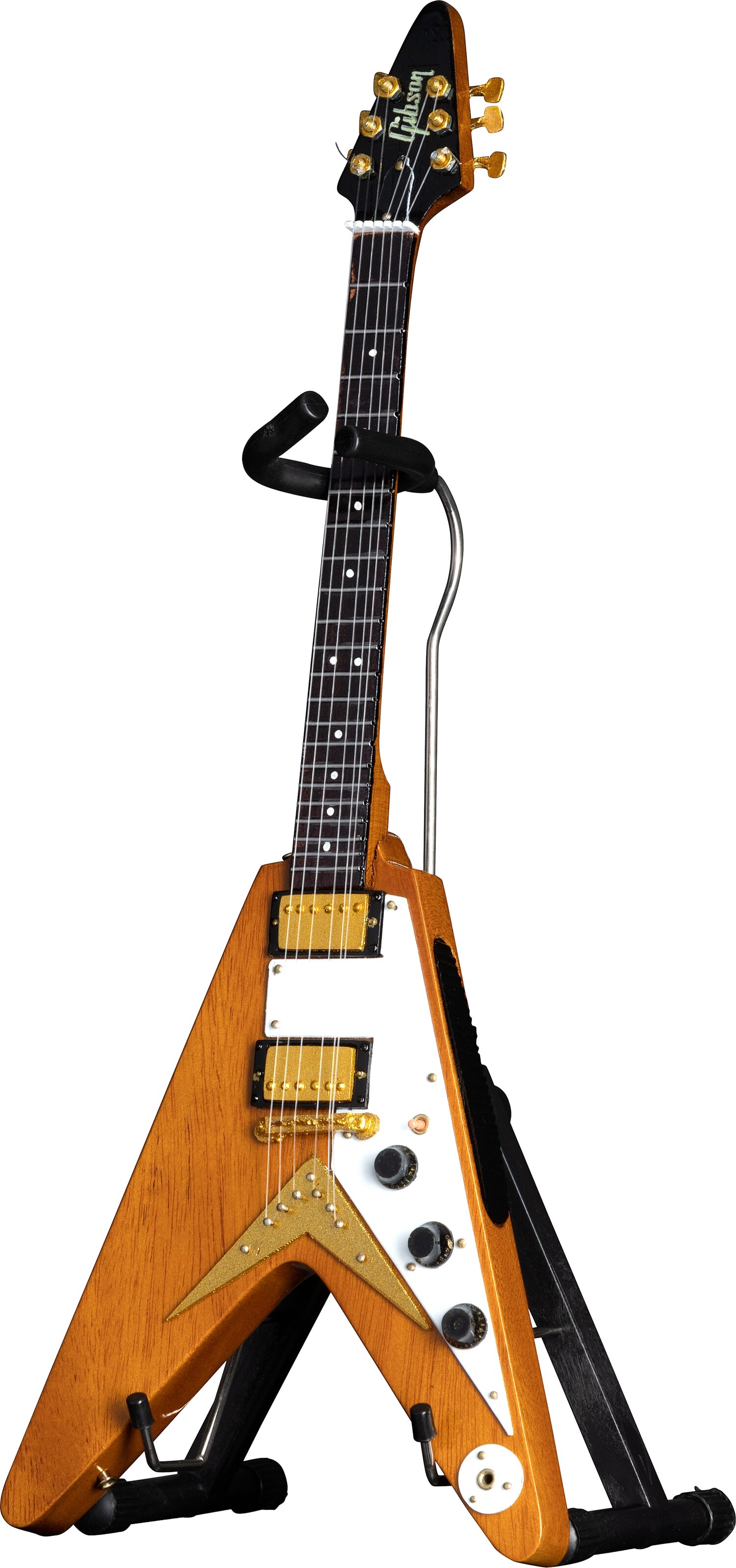Gibson Axe Heaven Mini Replica Guitars, '58 Korina Flying V, Action Position Side