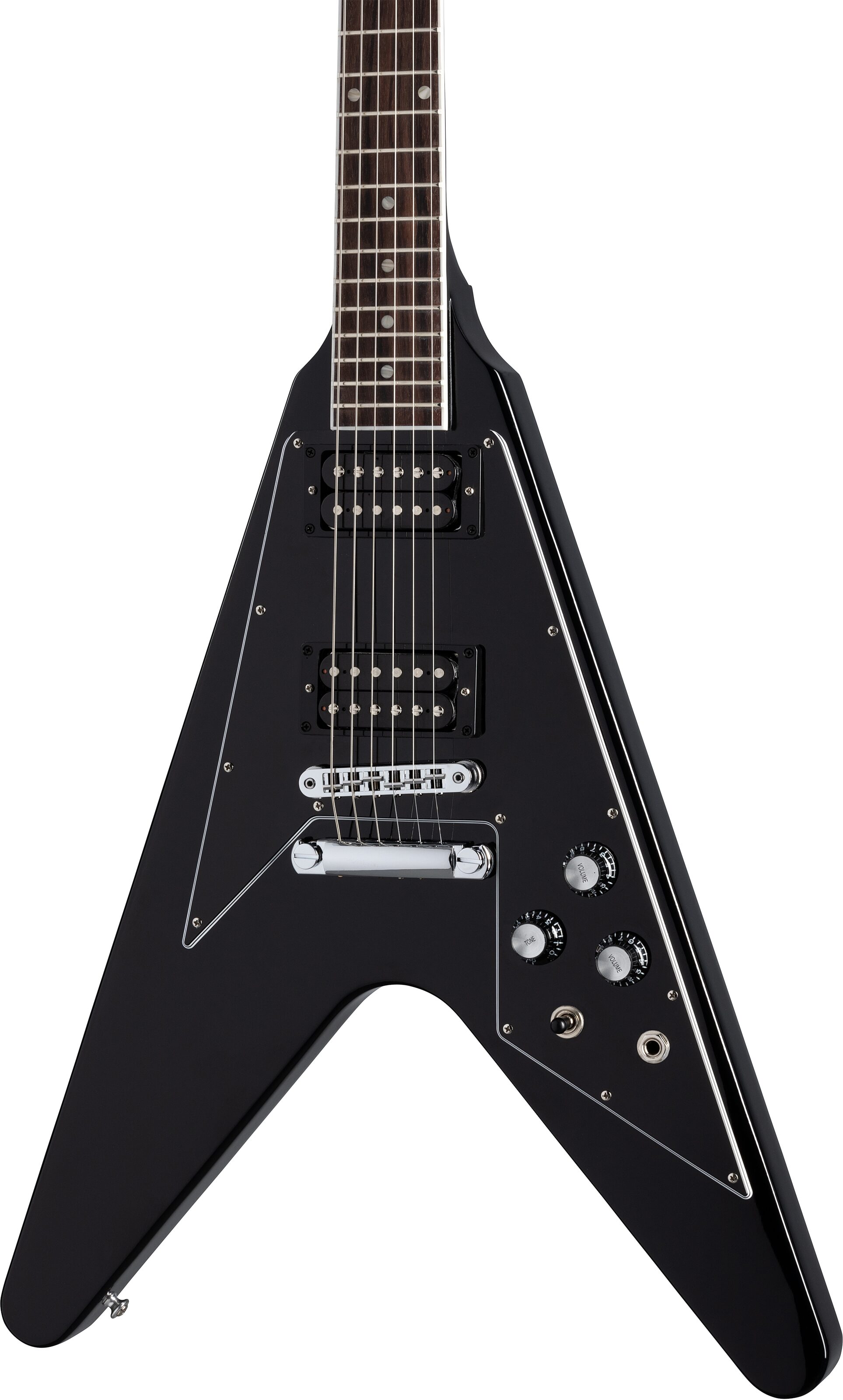 Gibson Limited Edition '70s Flying V Electric Guitar (with Case), Ebony, Open Box (Very Good), Action Position Back