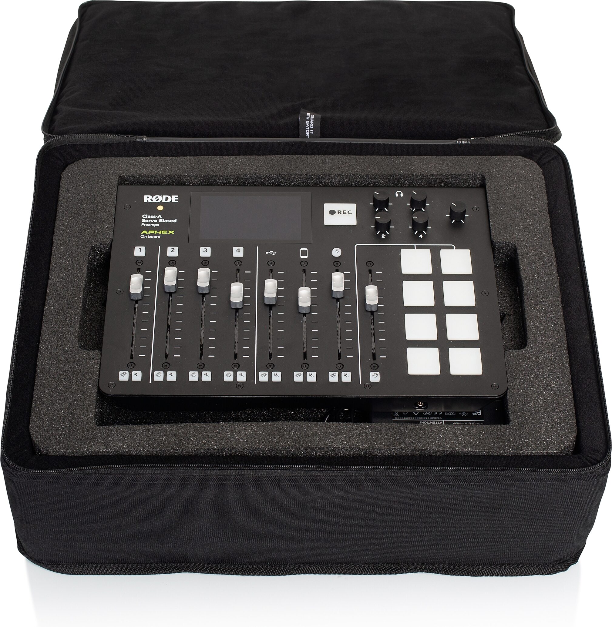 Gator GL-RODECASTER2 Lightweight Case for Rode RODECaster Pro and Microphones, Action Position Front