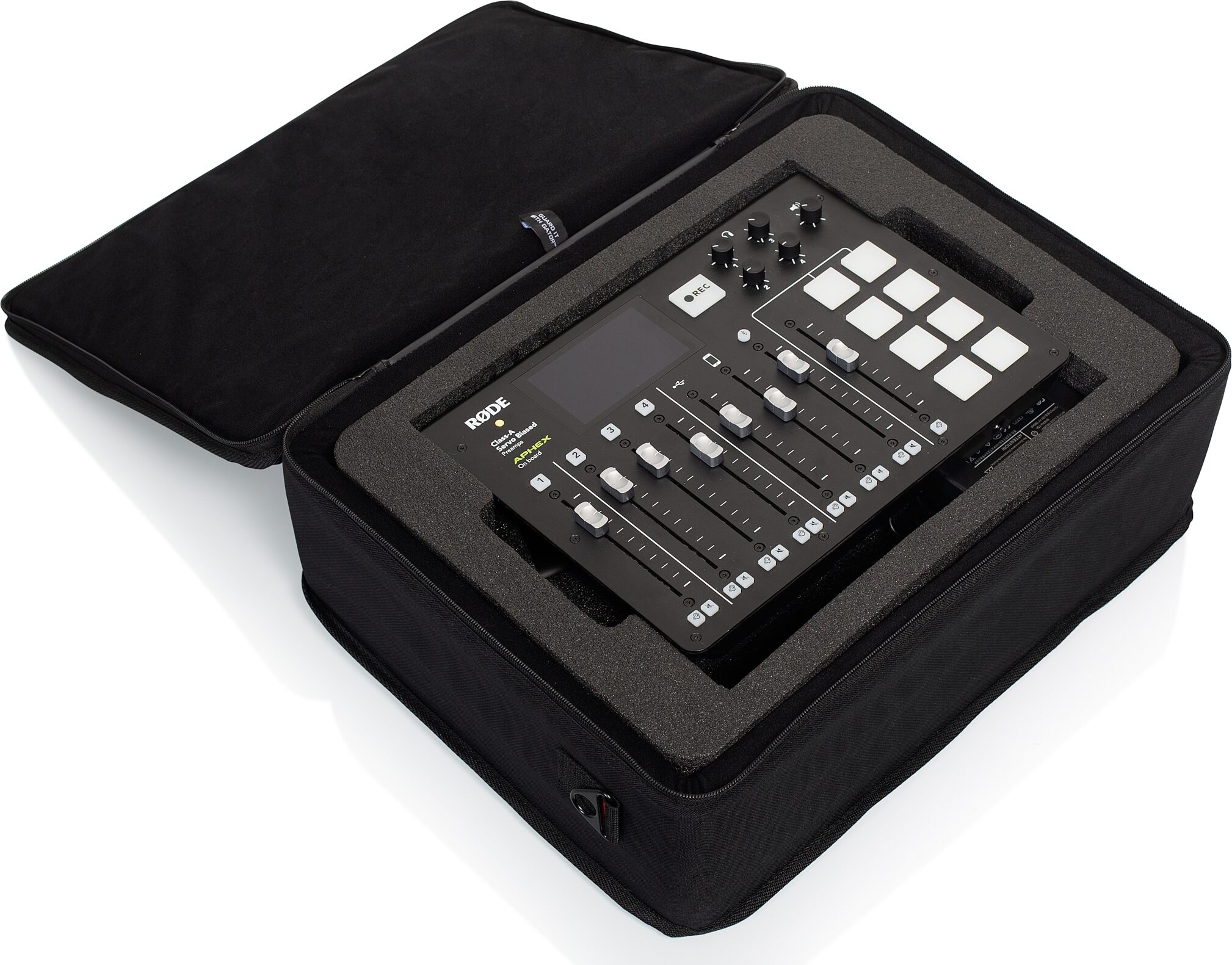 Gator GL-RODECASTER2 Lightweight Case for Rode RODECaster Pro and Microphones, Action Position Front