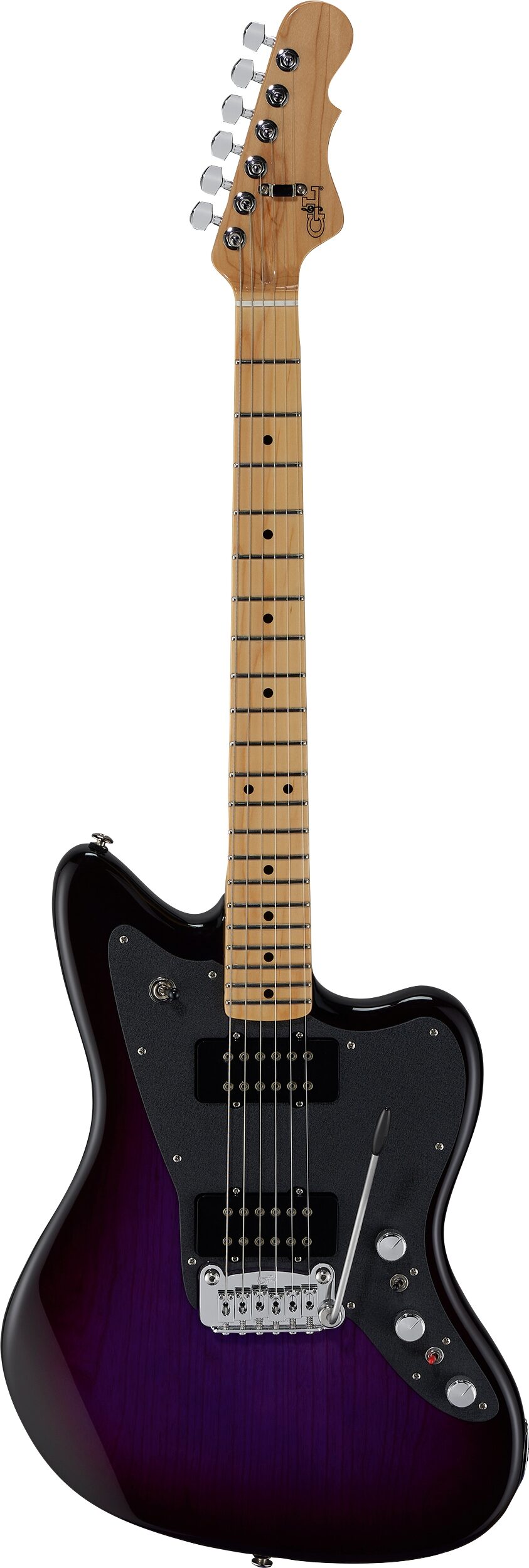 G&L CLF Research Doheny V12 Electric Guitar, Purple Burst, Action Position Front
