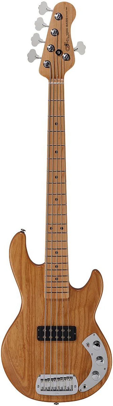 G&L CLF Research L-1000 Series 750 BG Electric Bass, 5-String, Natural, Action Position Back