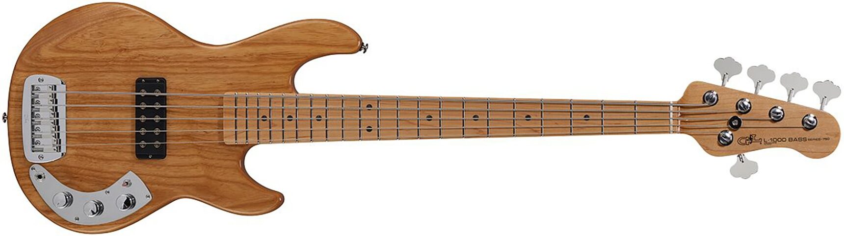 G&L CLF Research L-1000 Series 750 BG Electric Bass, 5-String, Natural, Action Position Back