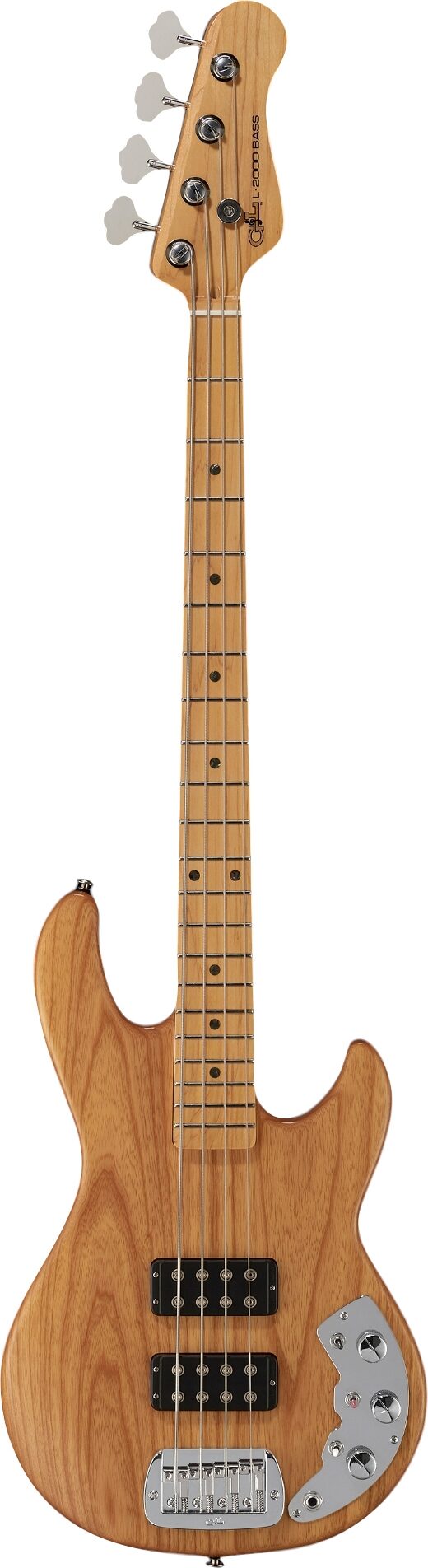 G&L CLF Research L-2000 Electric Bass, Natural, Action Position Front